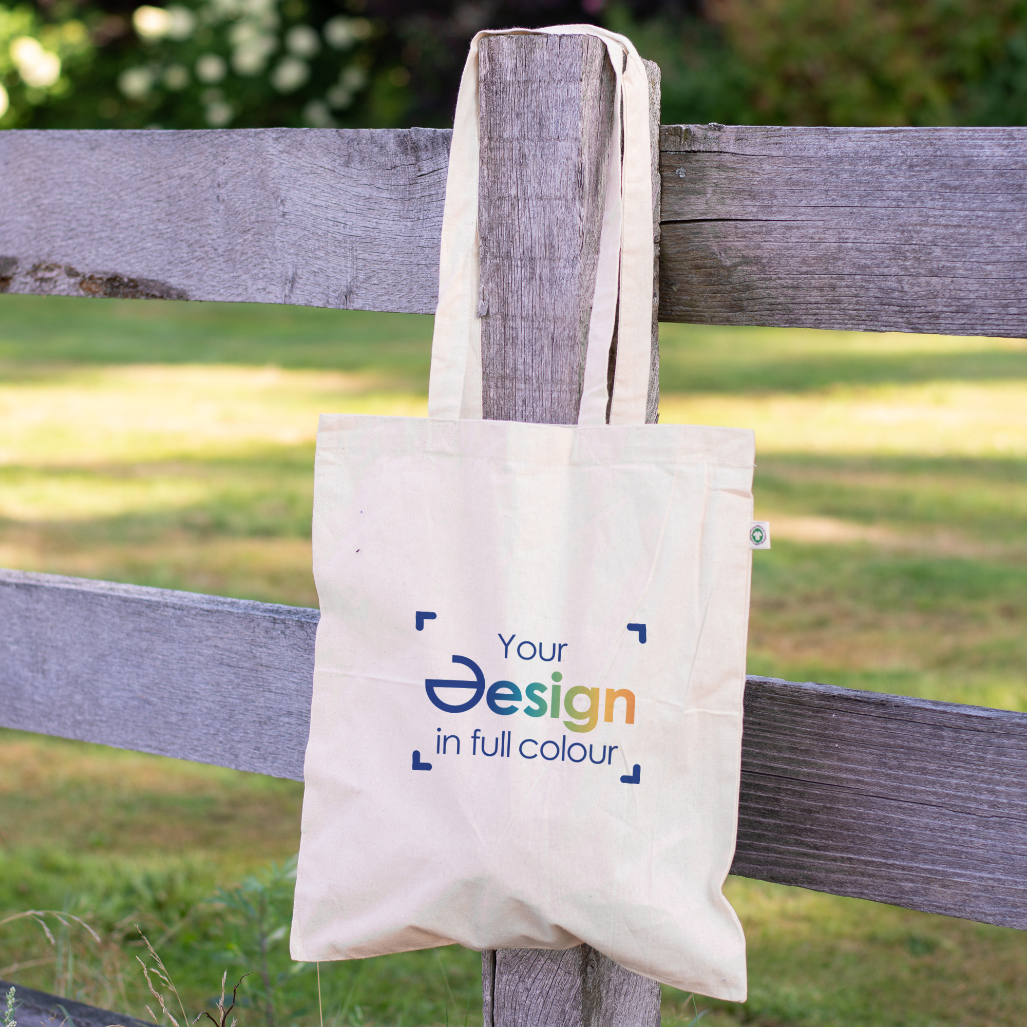 Sac en coton biologique | 180 gr/m2 | Anses longues | Quadrichromie