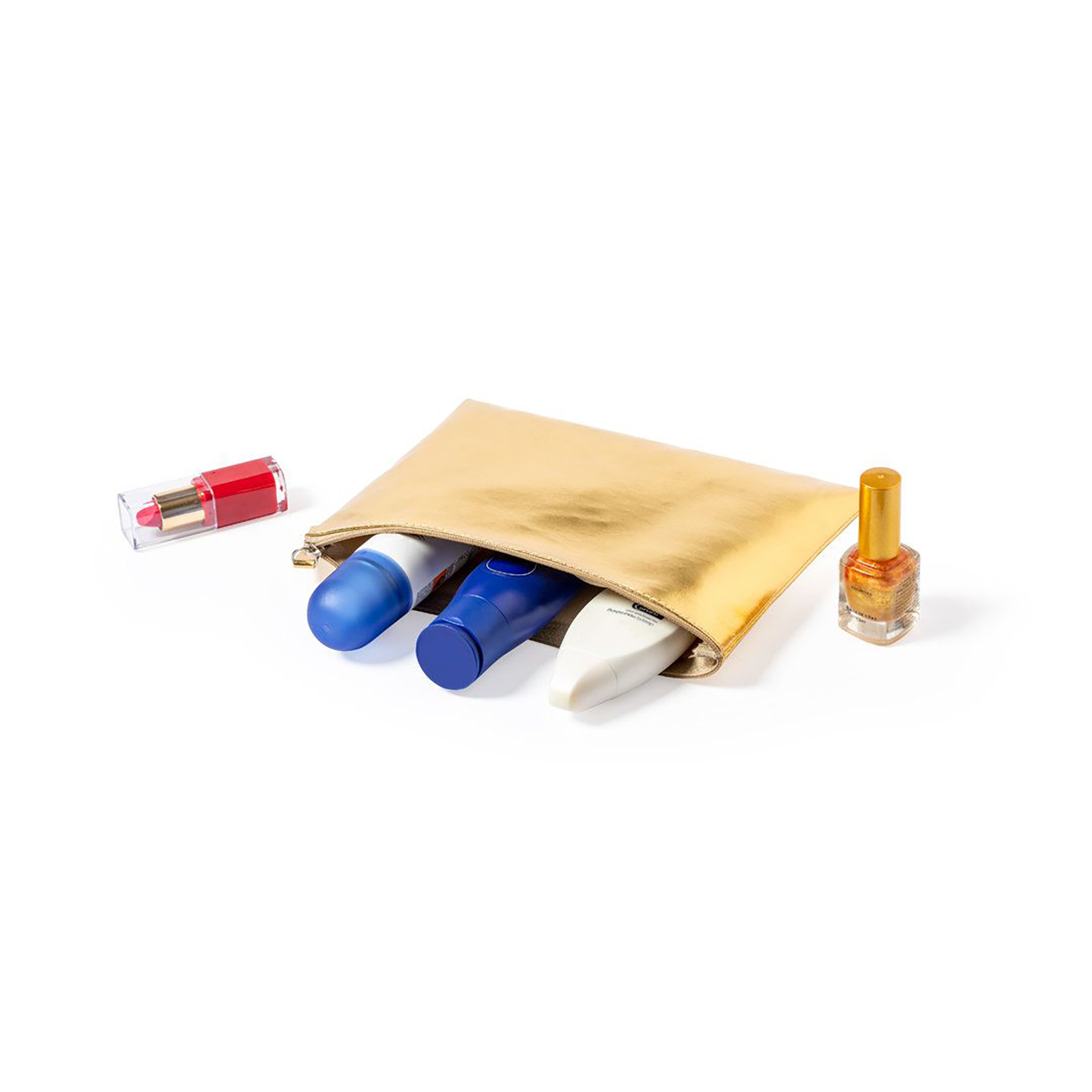 Trousse beauté - Similicuir PU | Finition métallique | Fermeture éclair