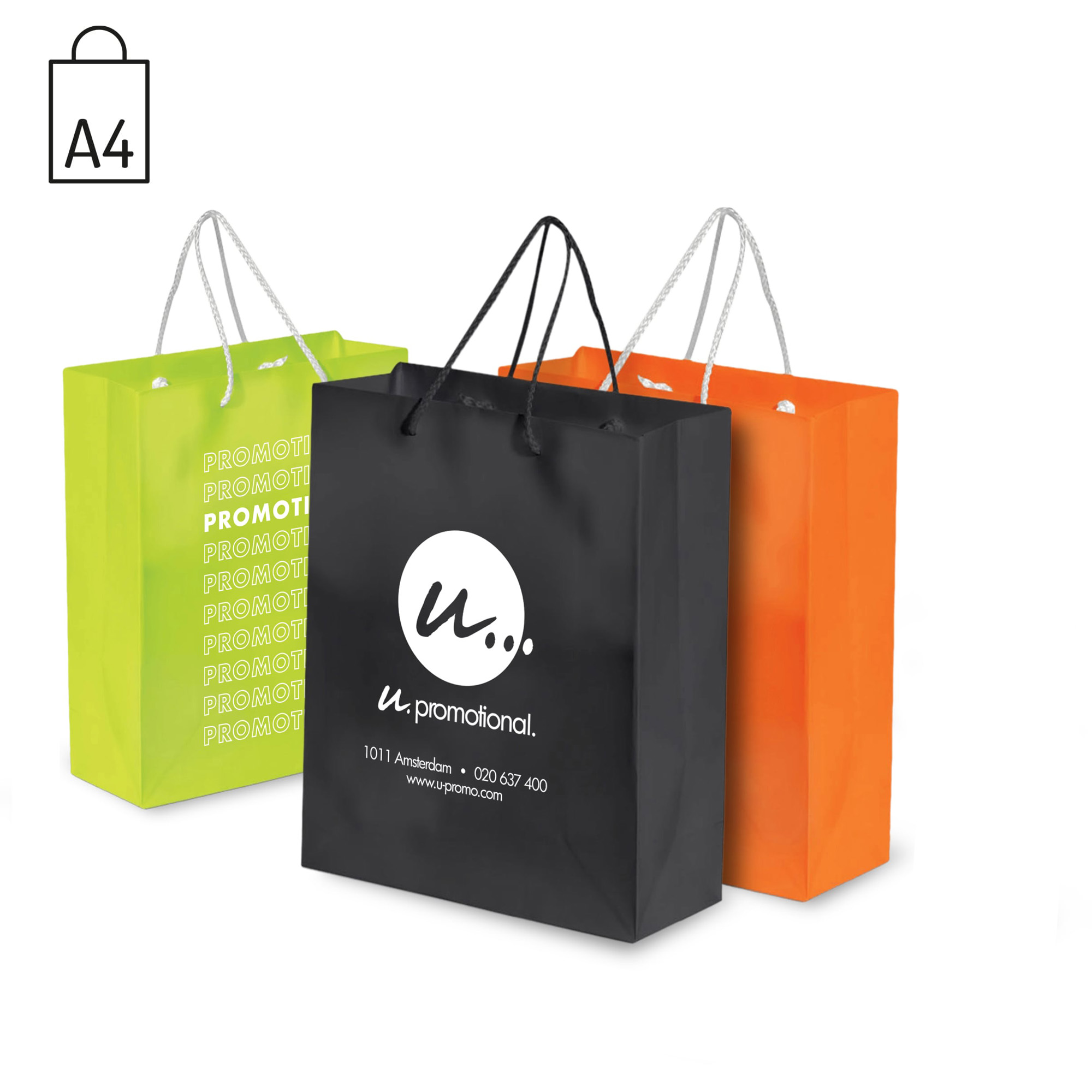 Sac en papier brillant - A4 | 200 g/m² | Résistant à l'eau