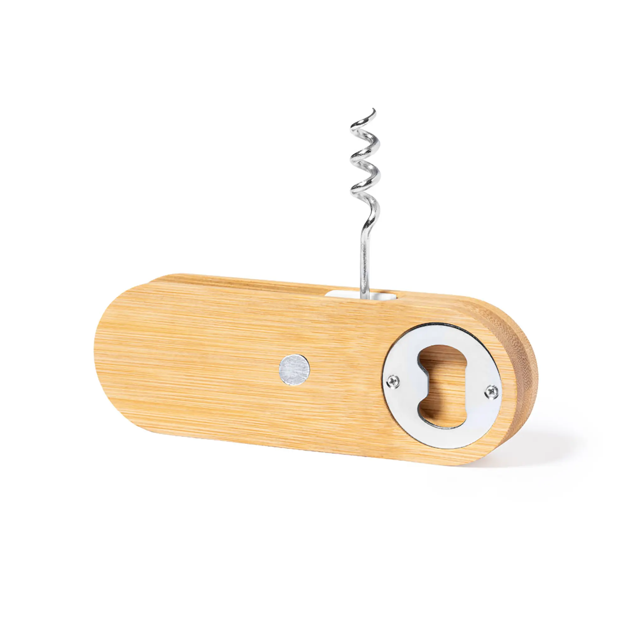 Cavatappi in bambù – Magnetico | Multifunzione | Con apribottiglie | Naturale