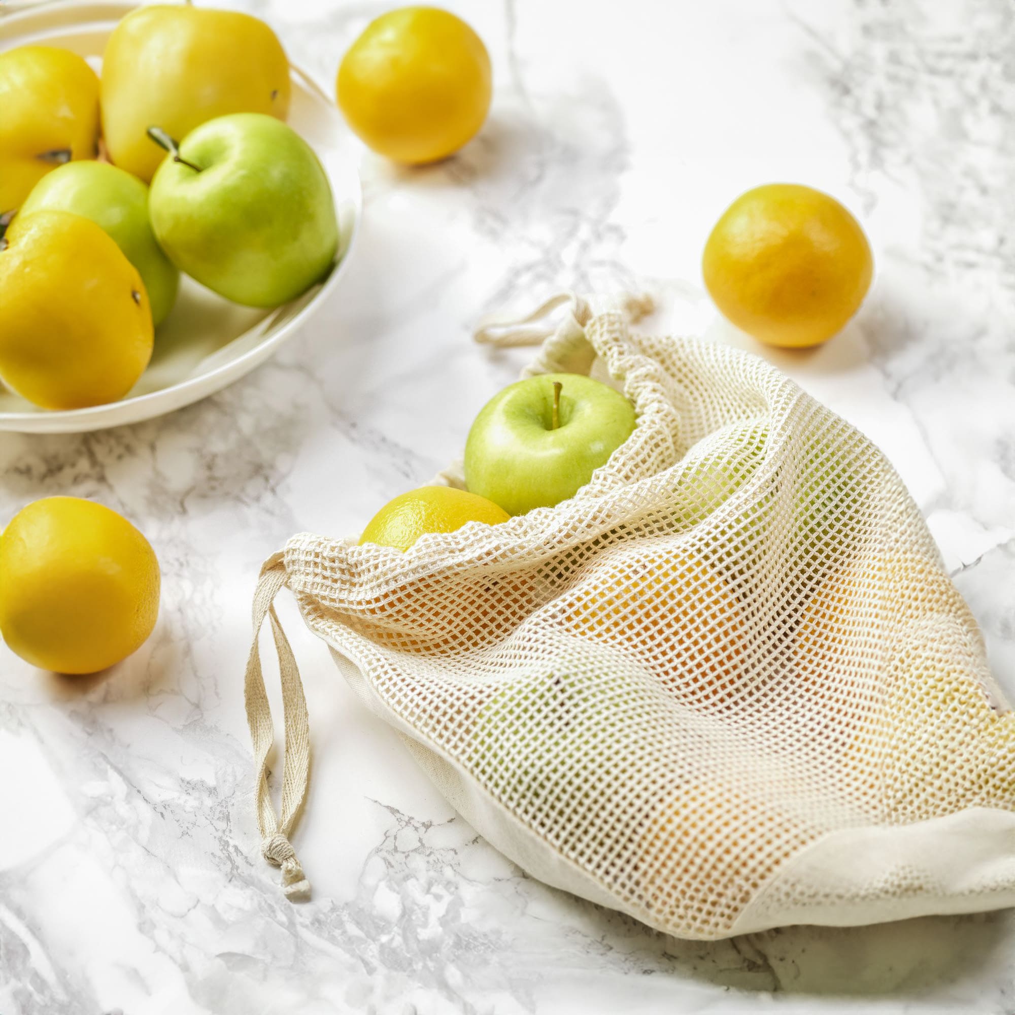 Sac à légumes et fruits | Coton | Fermeture à cordon