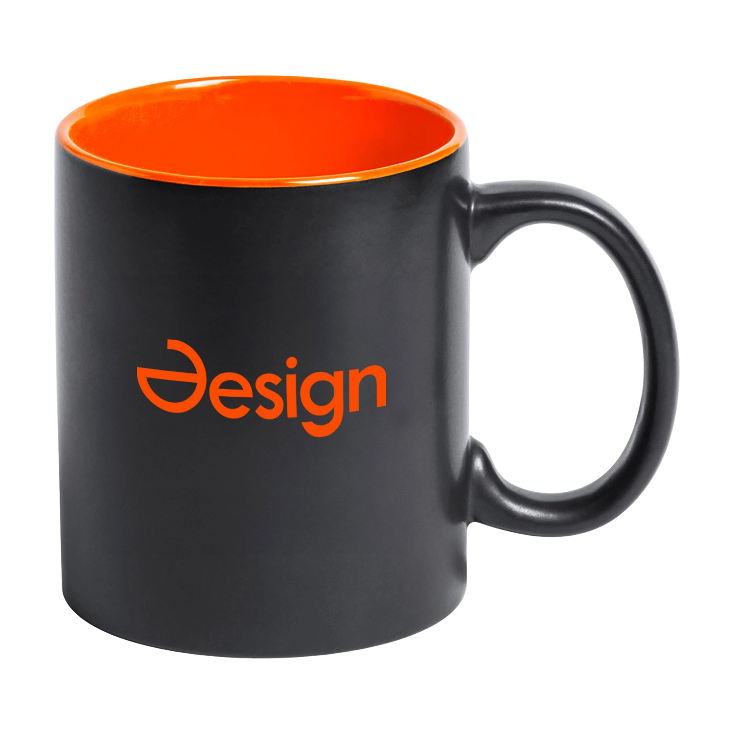 Mug en céramique - 350 ml | Noir | Intérieur coloré