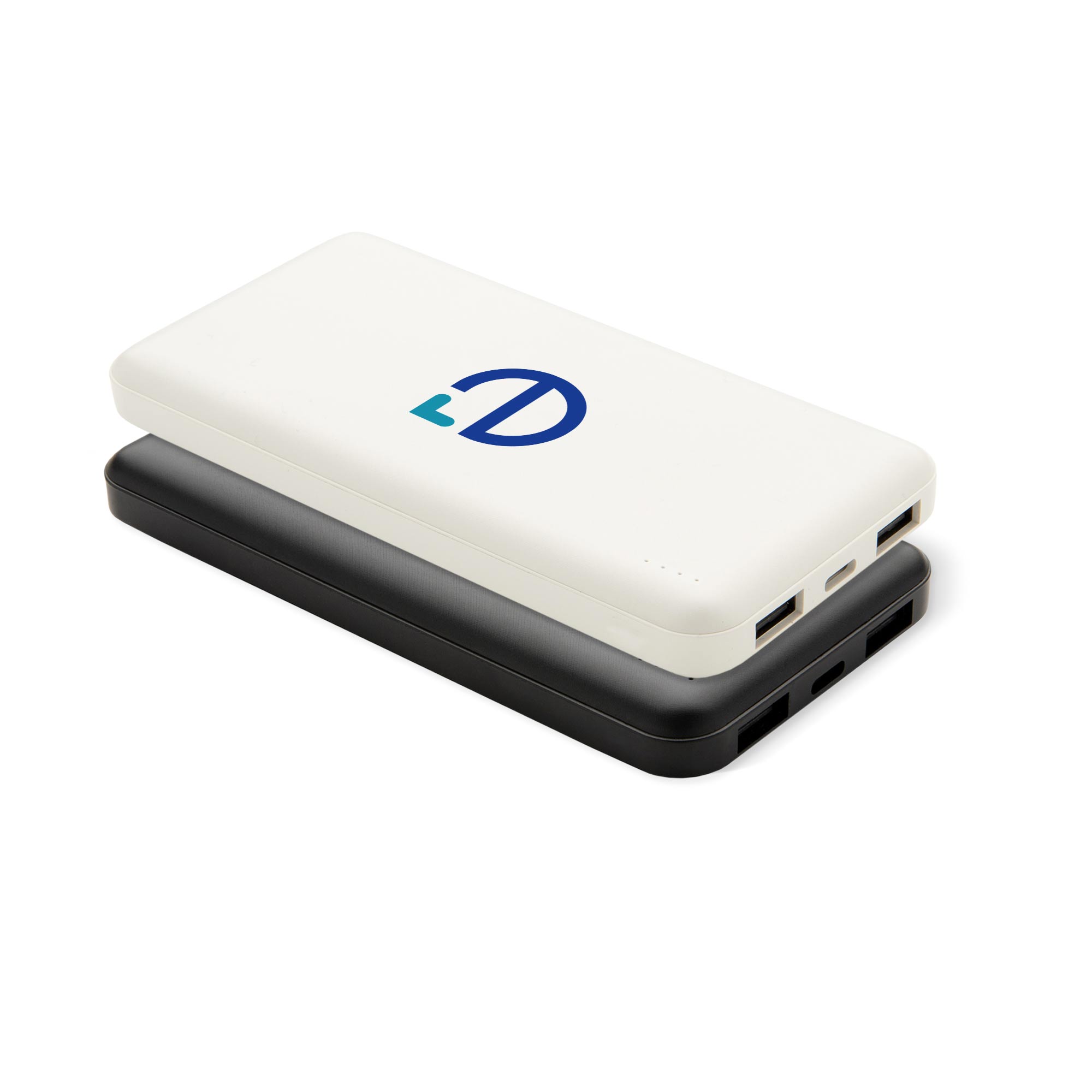 Power bank - 10.000 mAh | Nero o bianco | 2 connessioni USB