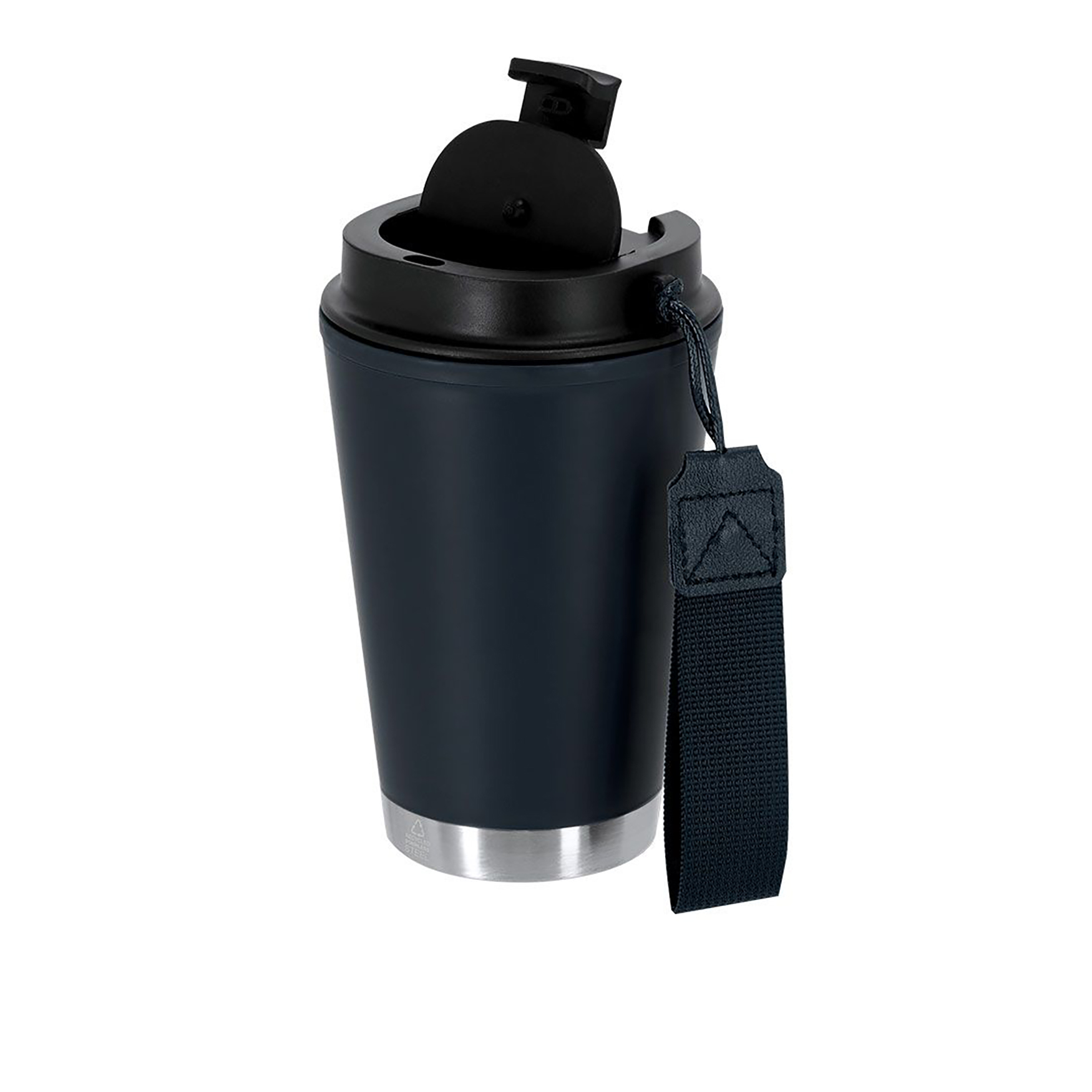 Mug isotherme Noah - 300 ml | PP recyclé & acier | Avec sangle