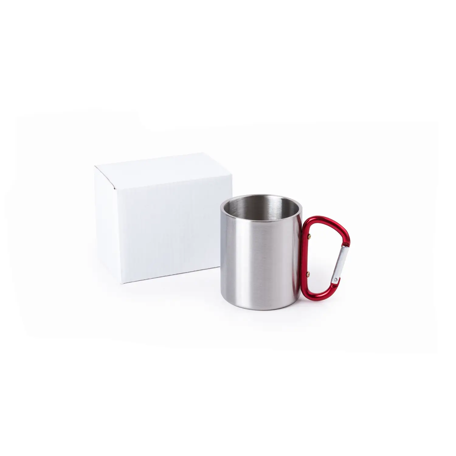 Mug métallisé – 220 ml | Acier inoxydable | Finition brillante | Anse mousqueton