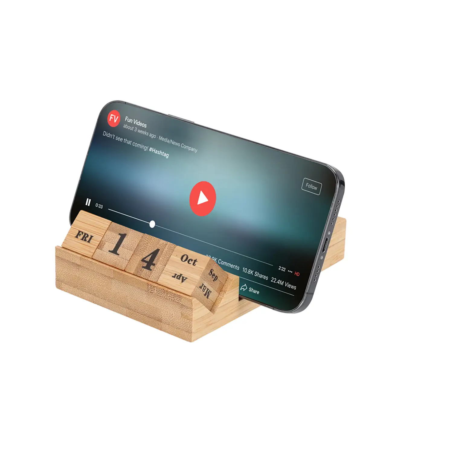 Porte-notes calendrier en bambou – Notes adhésives | Calendrier perpétuel | Format bureau