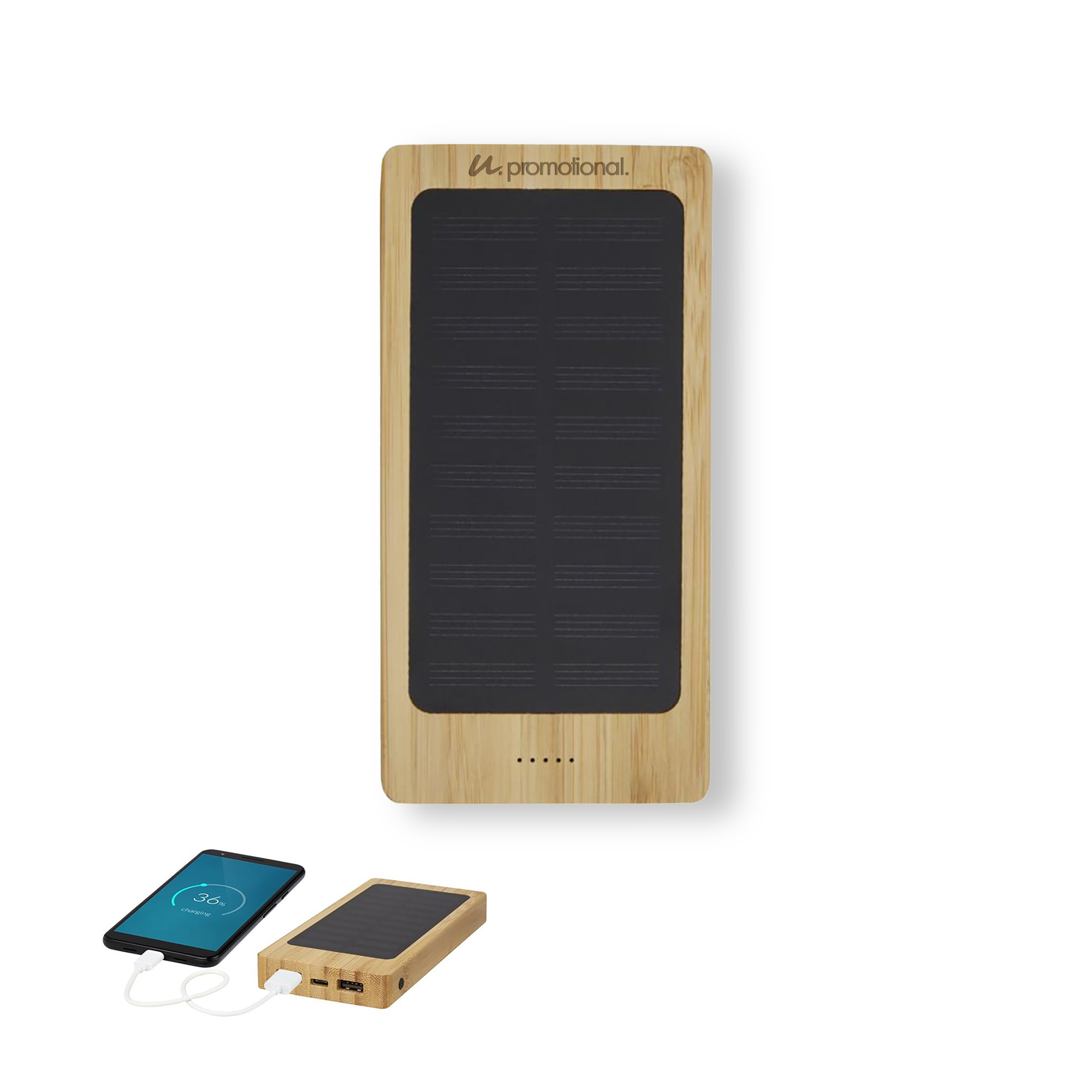 Solar-Powerbank Nara | 8000 mAh | Bambus