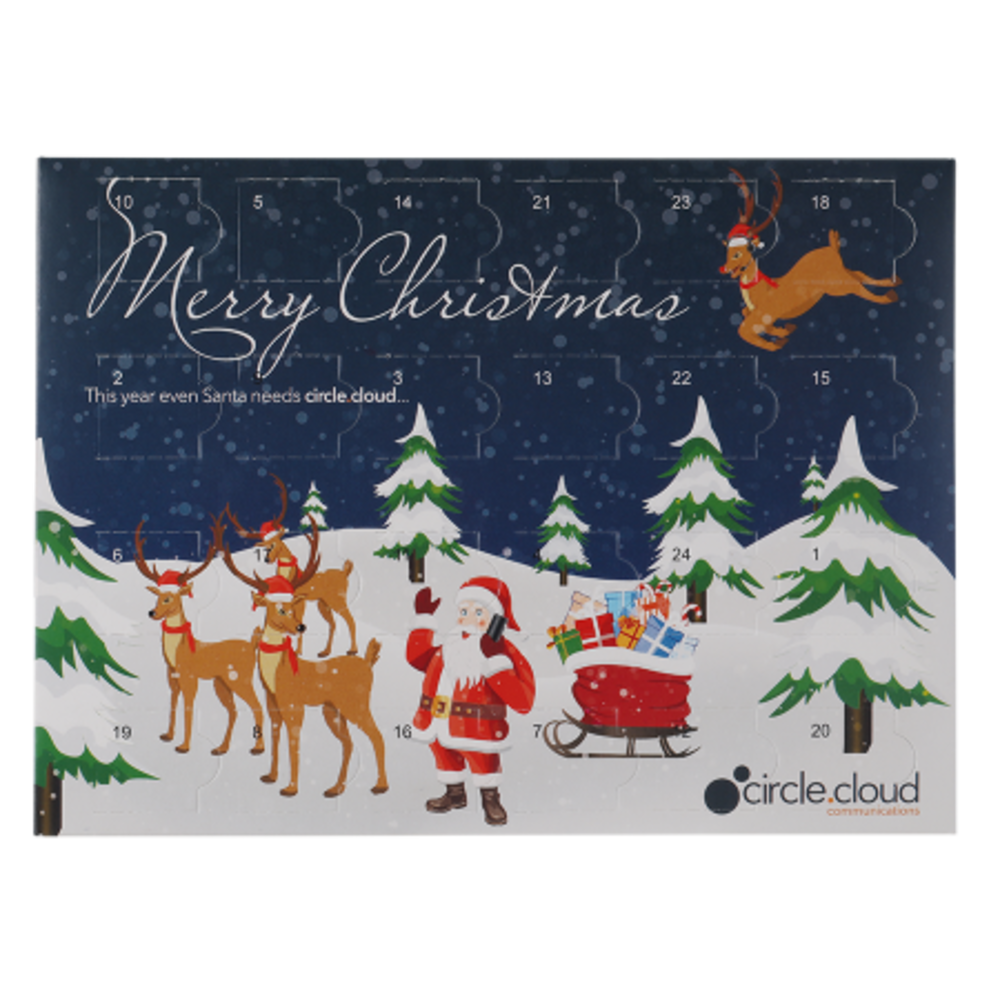 Calendario dell’Avvento A5 – Cioccolato belga Callebaut | Quadricromia | 24 finestrelle