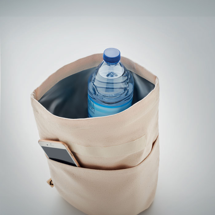 Sac isotherme pour déjeuner | Coton recyclé | Avec poche latérale | Jusqu'à 4 couleurs d'impression