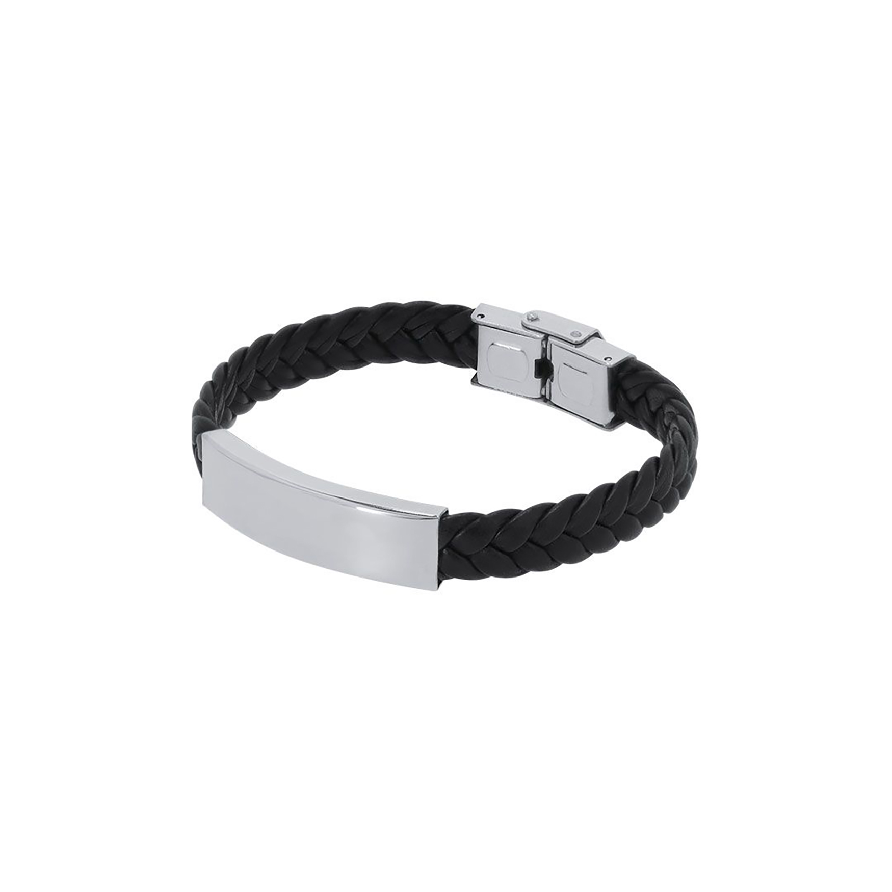 Armband - Kunstleder | Edelstahlplatte | Verschluss