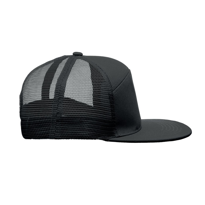 Casquette – Sergé de coton & mesh | 7 panneaux | Visière plate | Fermeture snapback