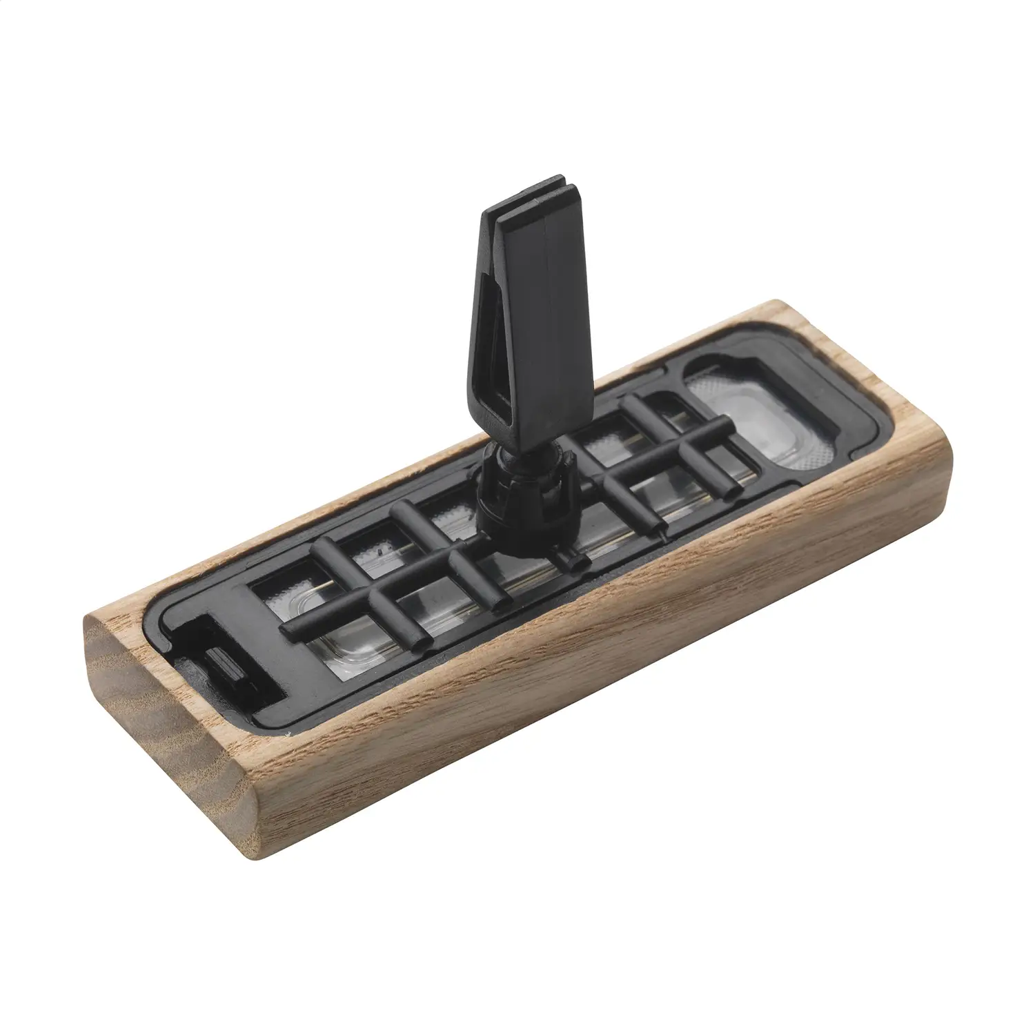 Diffuseur voiture en bois – Rechargeable | Parfum tropical | 3 recharges | Clip facile