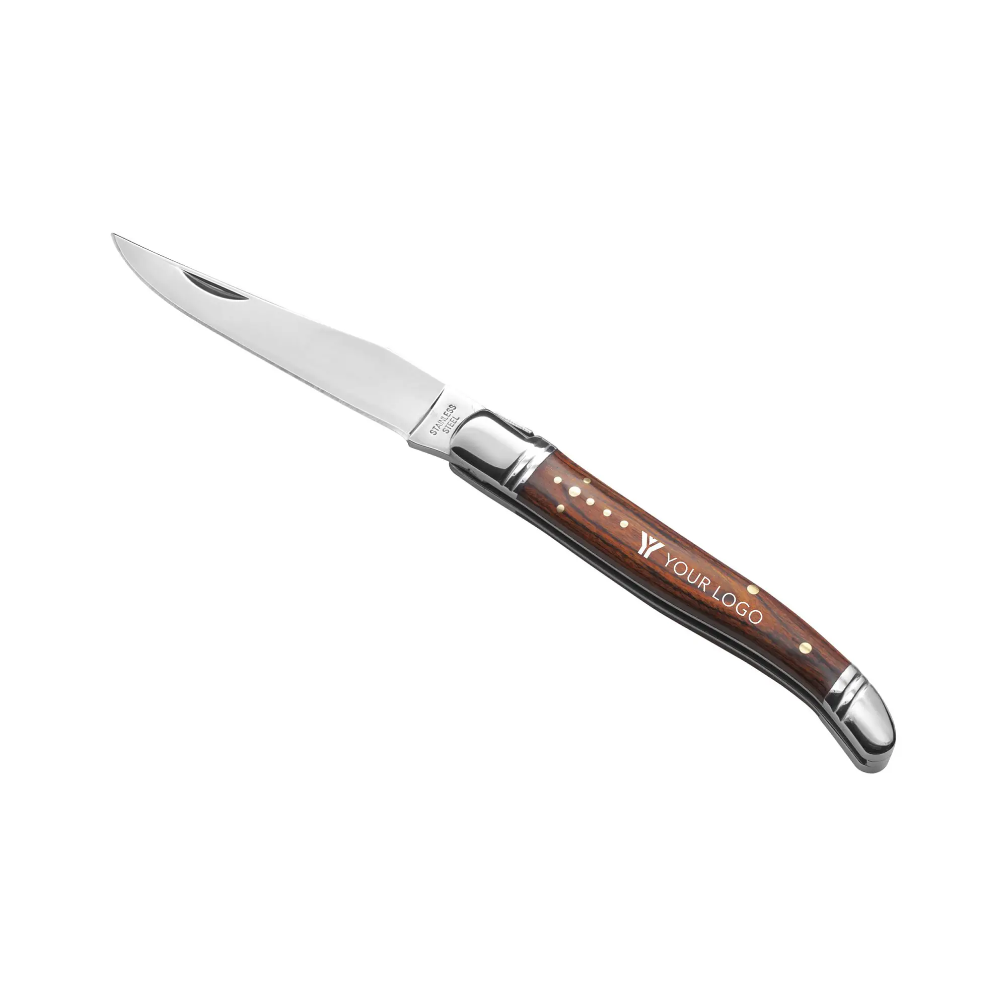 Taschenmesser aus Stahl und Holz – Edelstahlklinge | Sicherungssystem | Kompakt und robust