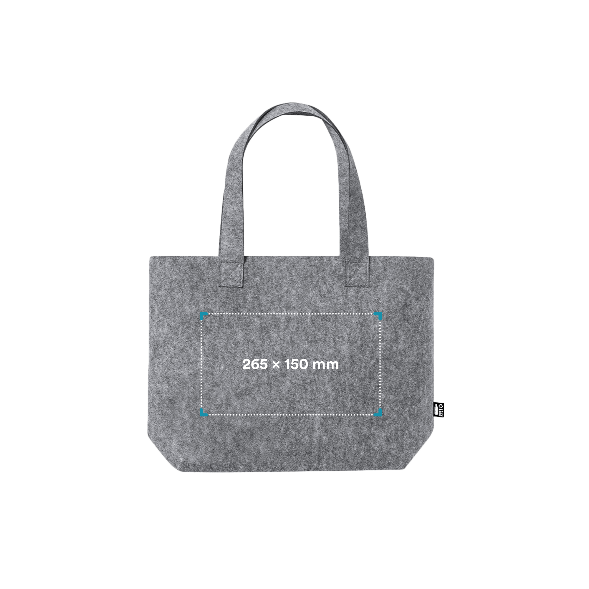 Sac shopper en feutre | PET recyclé | Modèle horizontal | Impression jusqu'à 4 couleurs