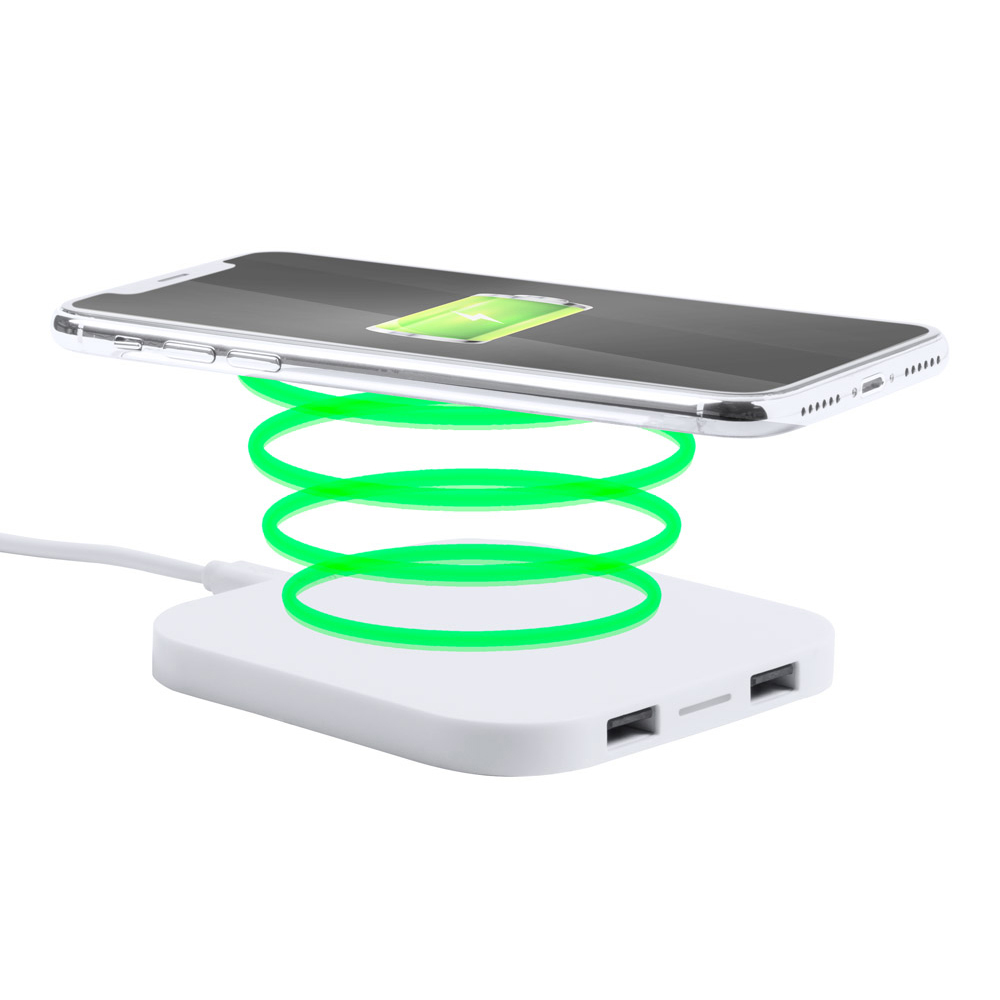 Chargeur sans fil - 2100 mAh | Deux ports USB | Plastique