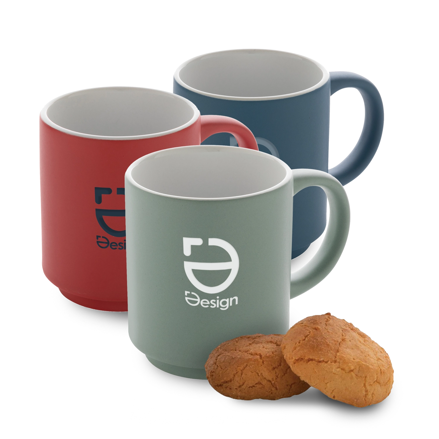 Tasse empilable en céramique - 180 ml | Boîte cadeau en kraft | Jusqu'à 2 couleurs d'impression