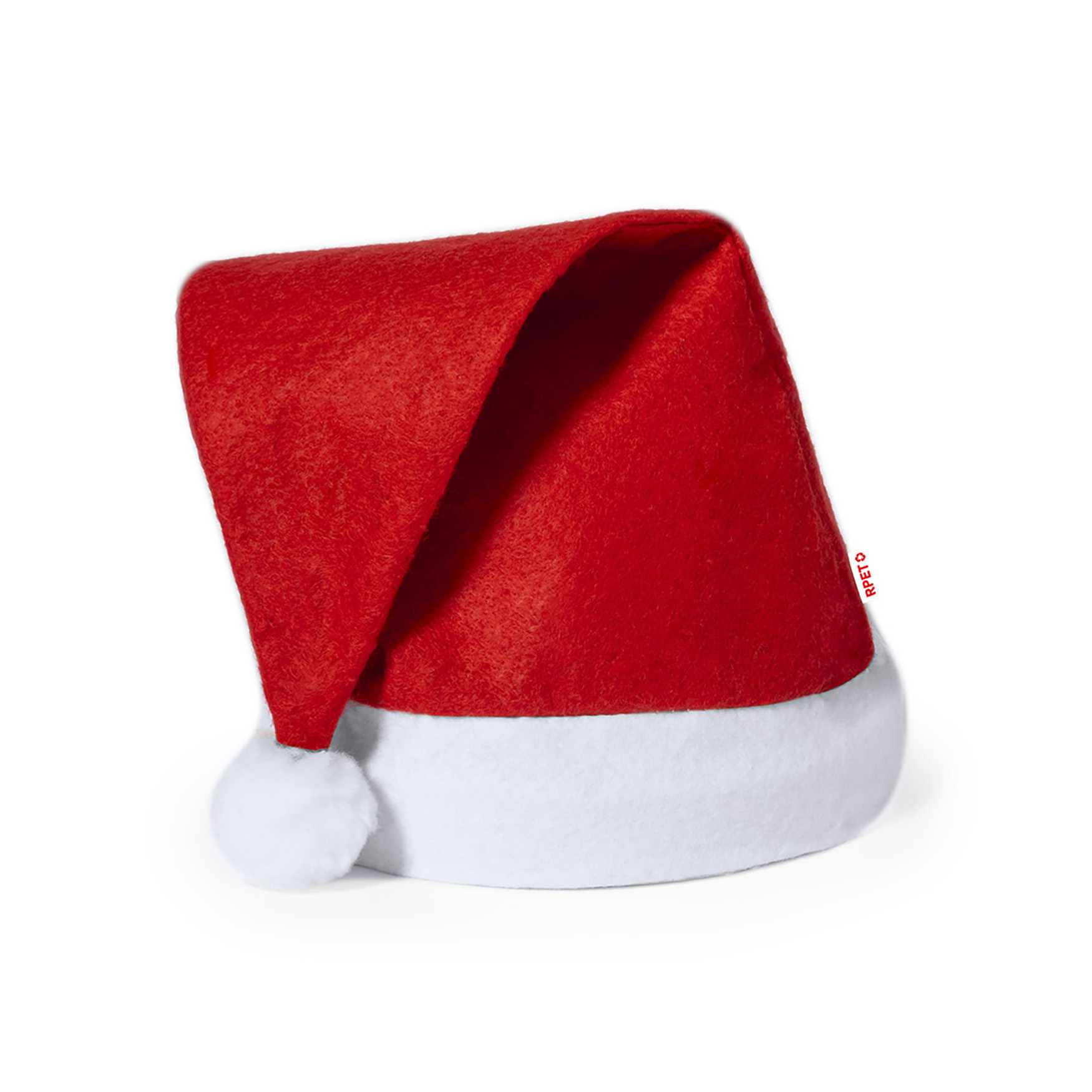 Cappello di Natale – Realizzato in RPET | Pompon bianco | Bordo morbido | Scelta sostenibile