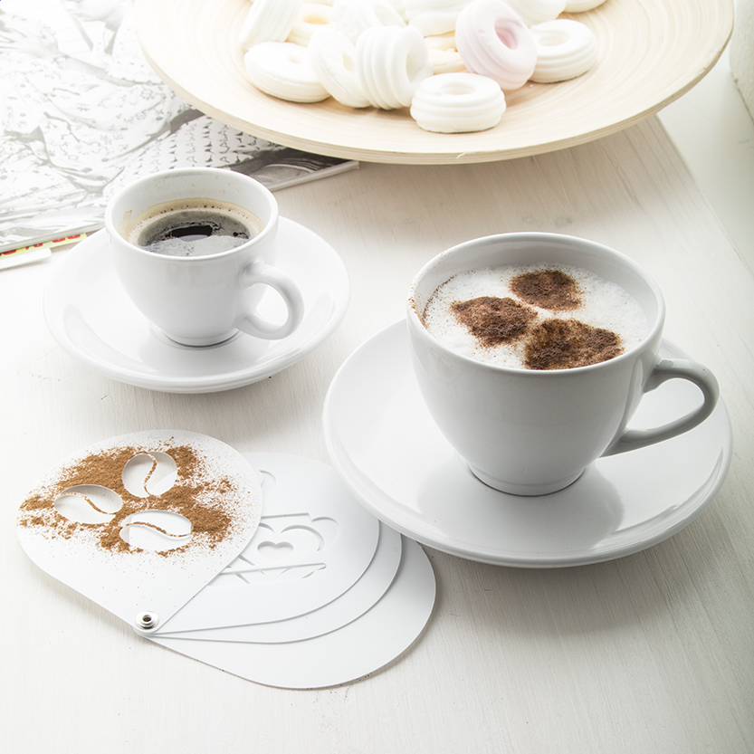 Set de tasses à cappuccino – Céramique de haute qualité | Avec sous-tasses | Lot de 2