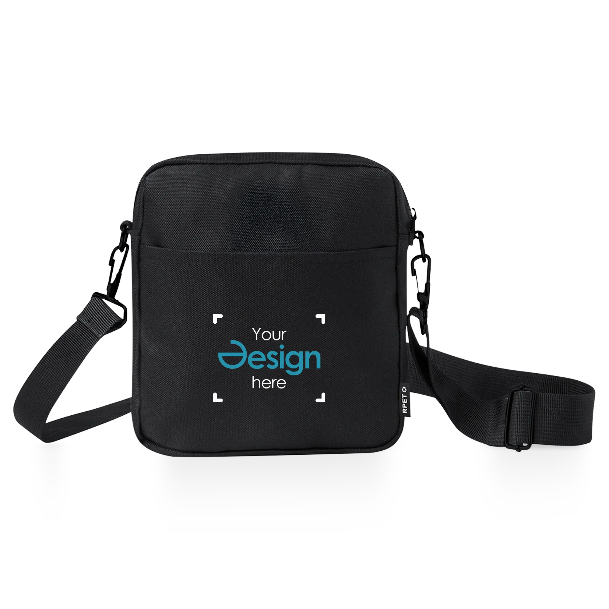 Umhängetasche RPET – Kompakt | Reißverschlussfach | Verstellbar | Recycelt