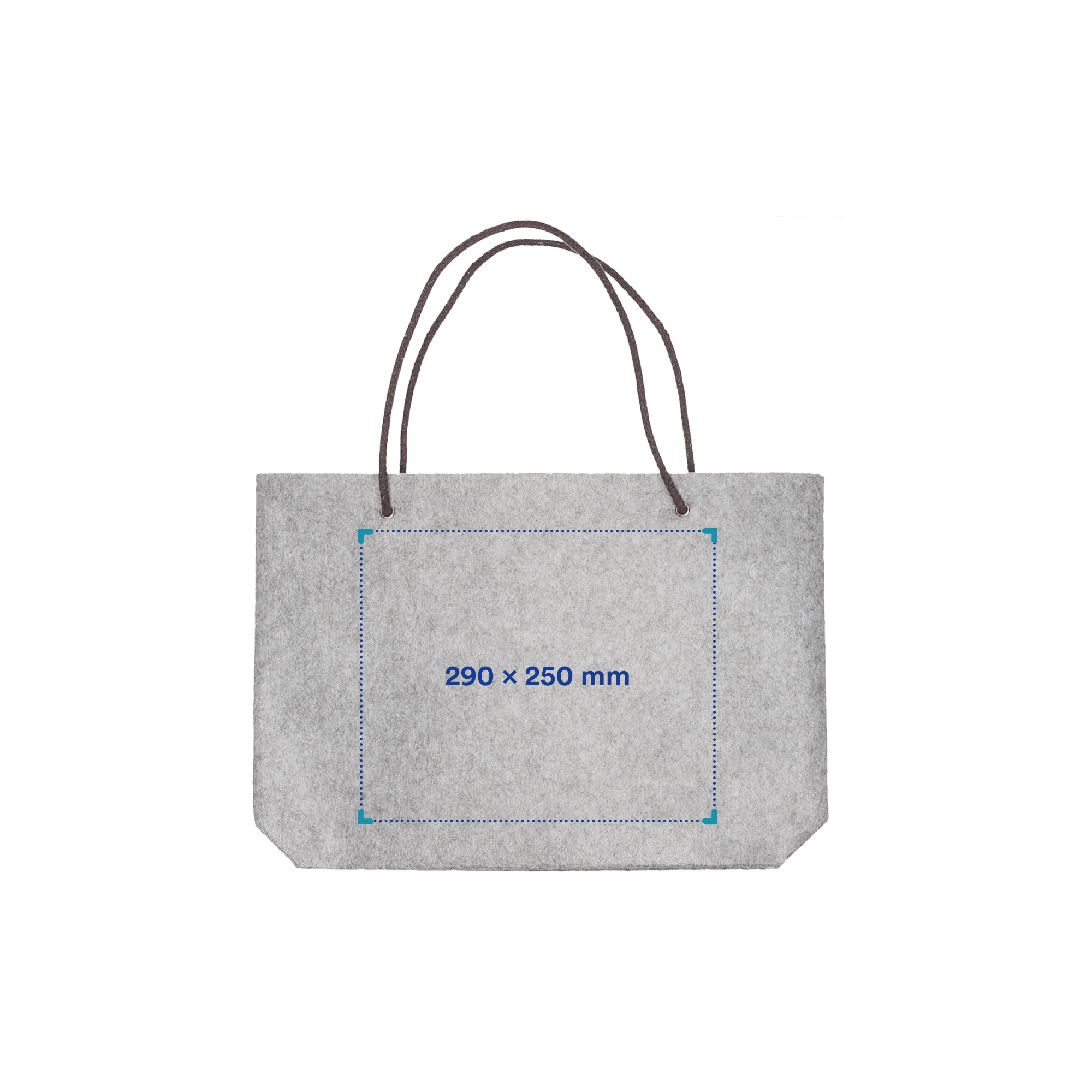 Shopper in feltro - RPET | 220 g/m² | 47x33x8cm | Grigio e nero