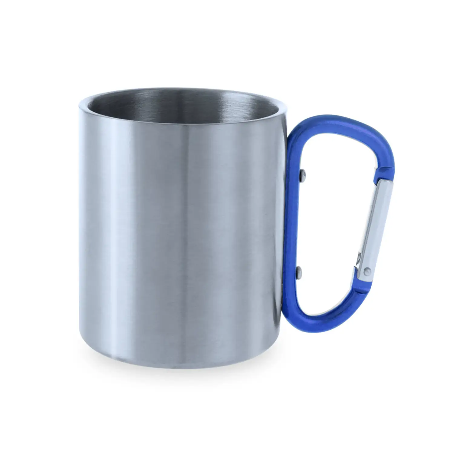 Mug métallisé – 220 ml | Acier inoxydable | Finition brillante | Anse mousqueton
