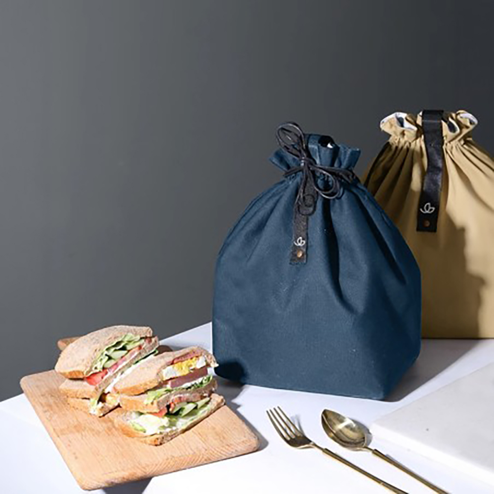 Pochette déjeuner Goodjour - 220 gr/m2 | Fabriquée en France | Coton recyclé | Fermeture cordon