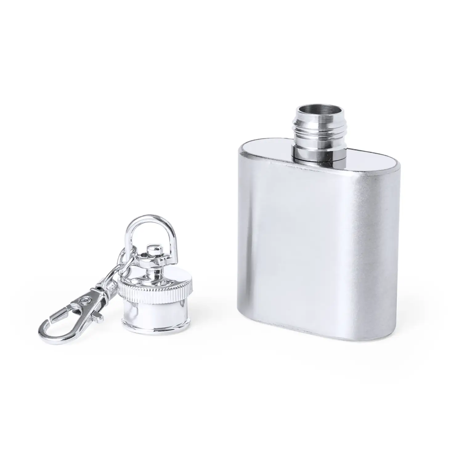 Mini-Flachmann Schlüsselanhänger – Edelstahl | 30 ml | Mit Verschluss