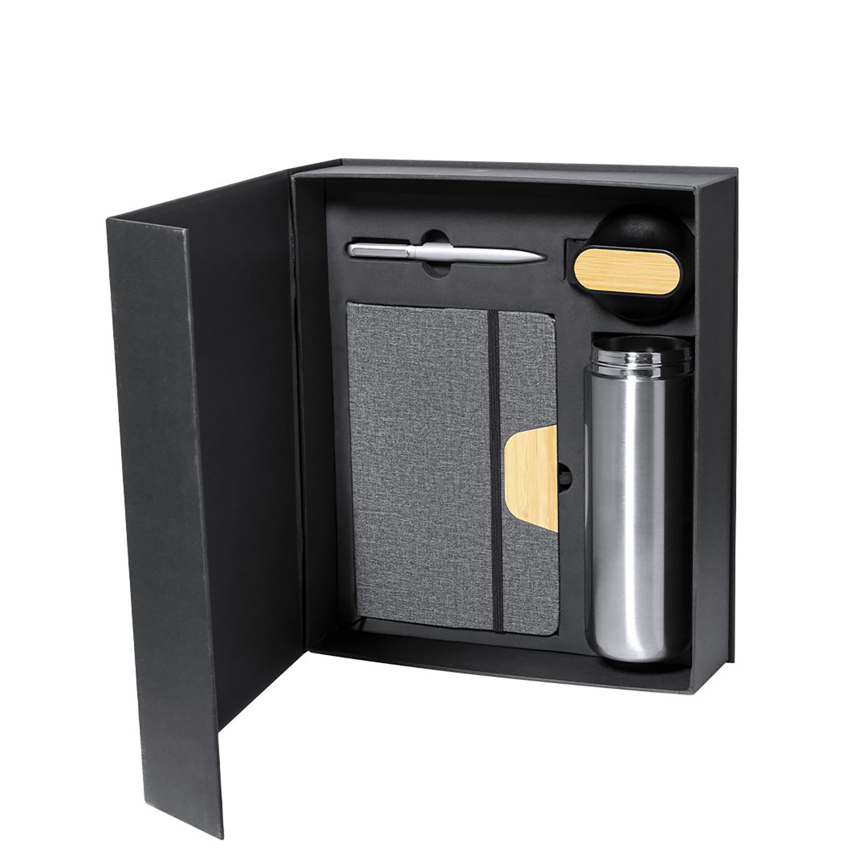Set regalo - Thermos + quaderno + penna | 640 ml | Acciaio inox & bambù