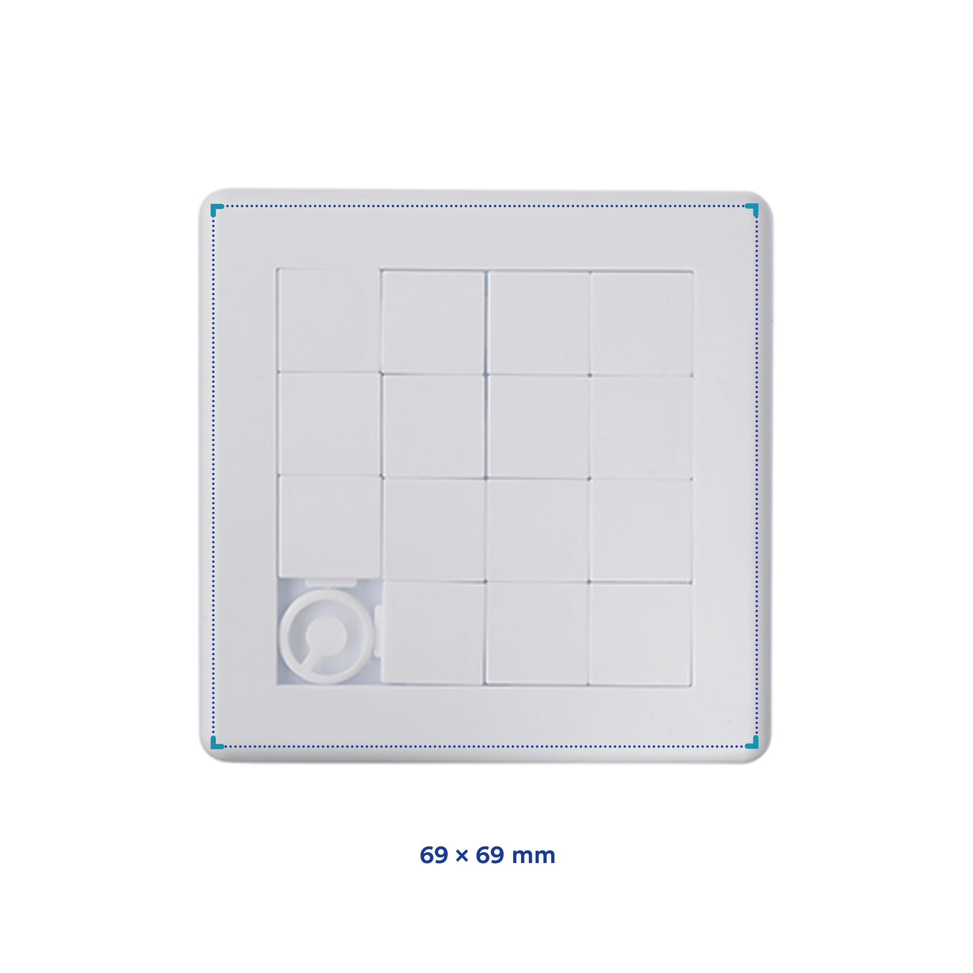 Puzzle coulissant – Carré | 15 pièces | Plastique | Format compact