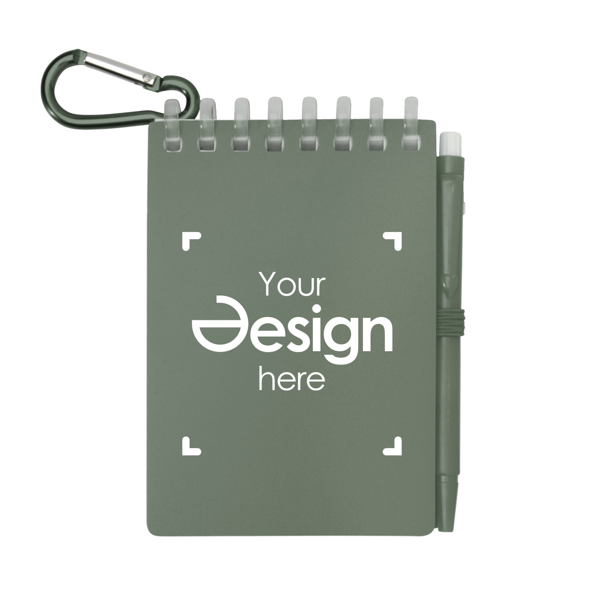 Wasserfestes mini-notizbuchset – Steinpapier | Mit stift | Stiftschlaufe | Clipring