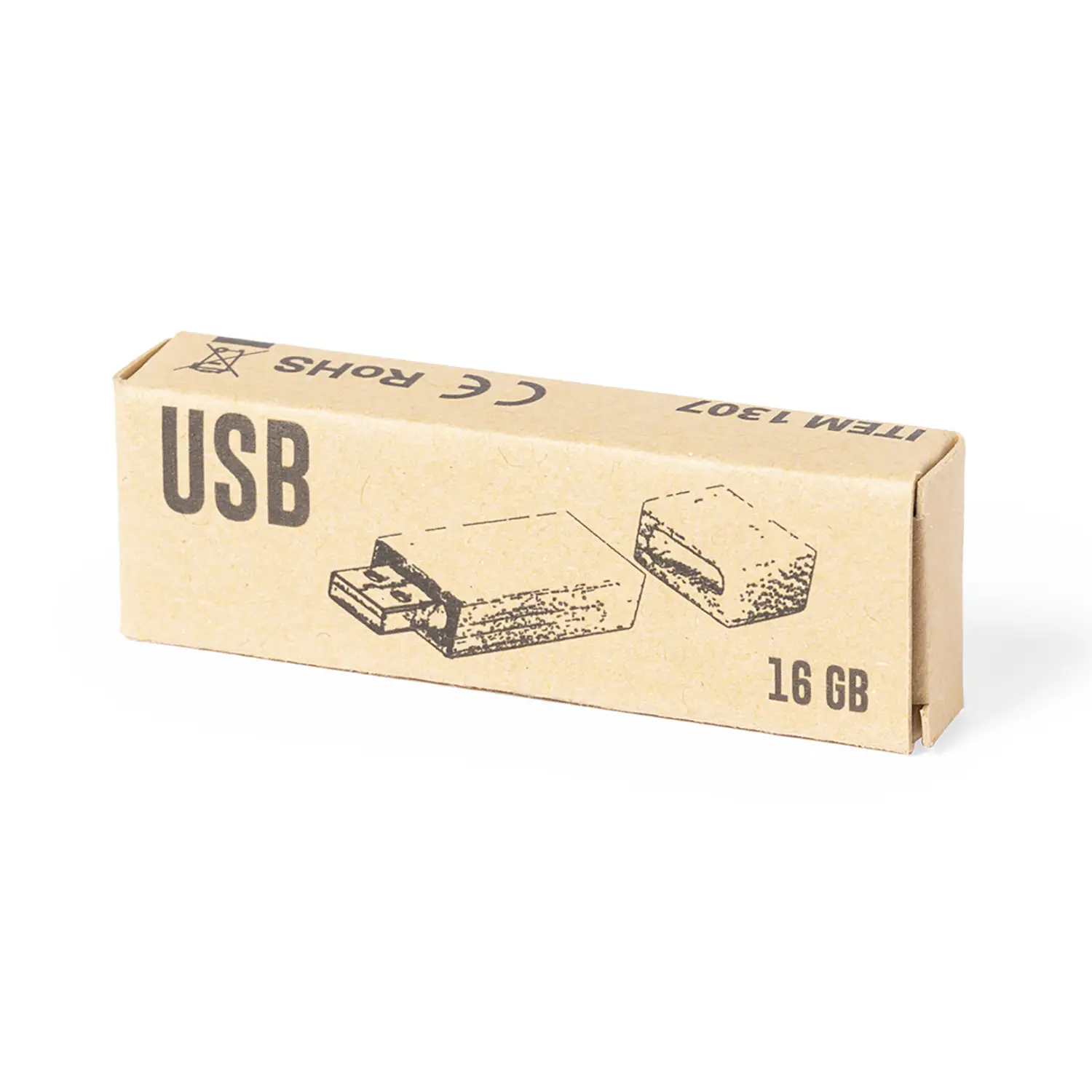 Clé USB 16 Go bois – Avec capuchon | Naturel | Compact | Durable
