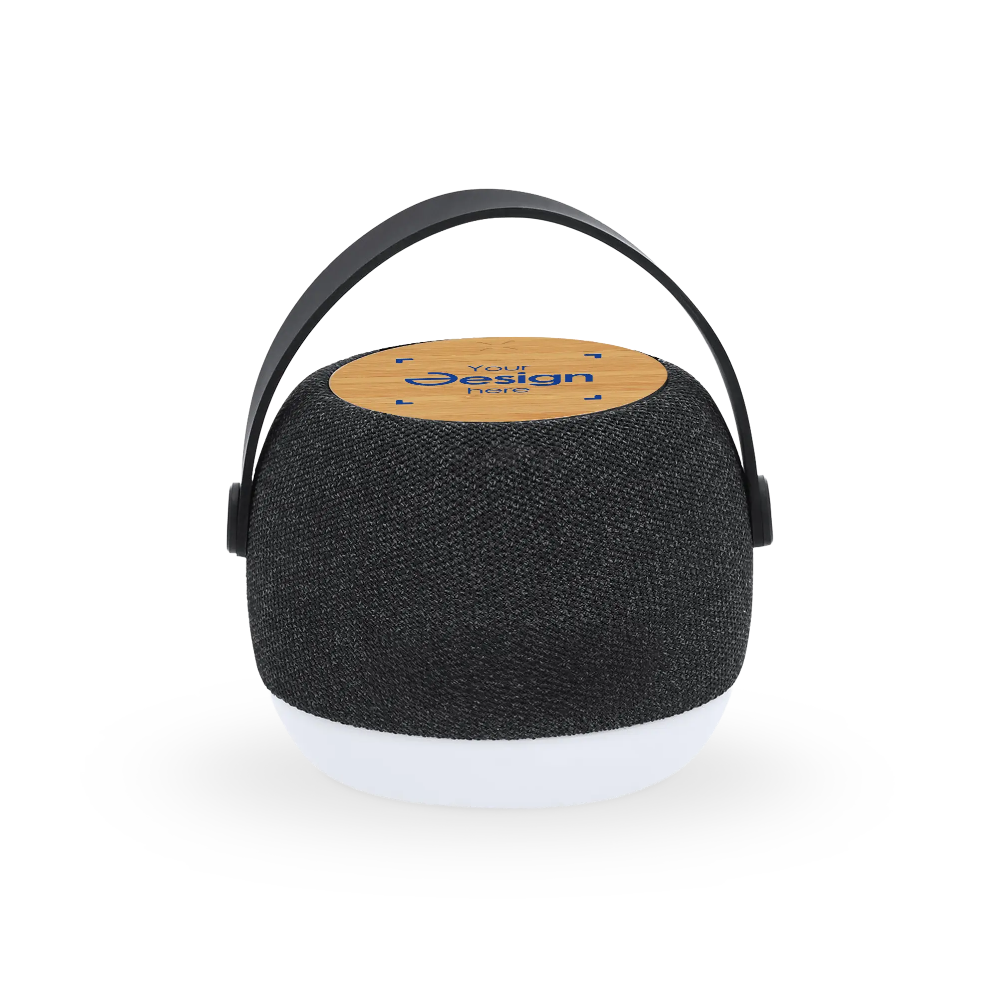 Lautsprecher mit Ladefunktion – 15W kabellos | Bluetooth | LED-Licht | RPET & Bambus