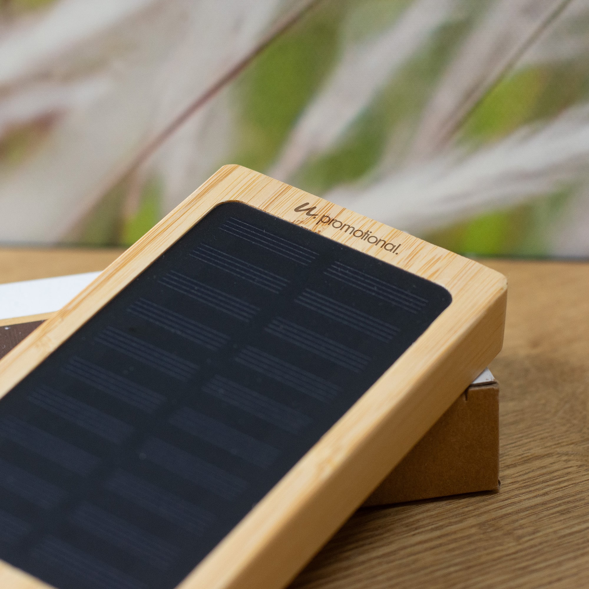 Banca solare - 8000 mAh | Bambù | Doppia uscita USB