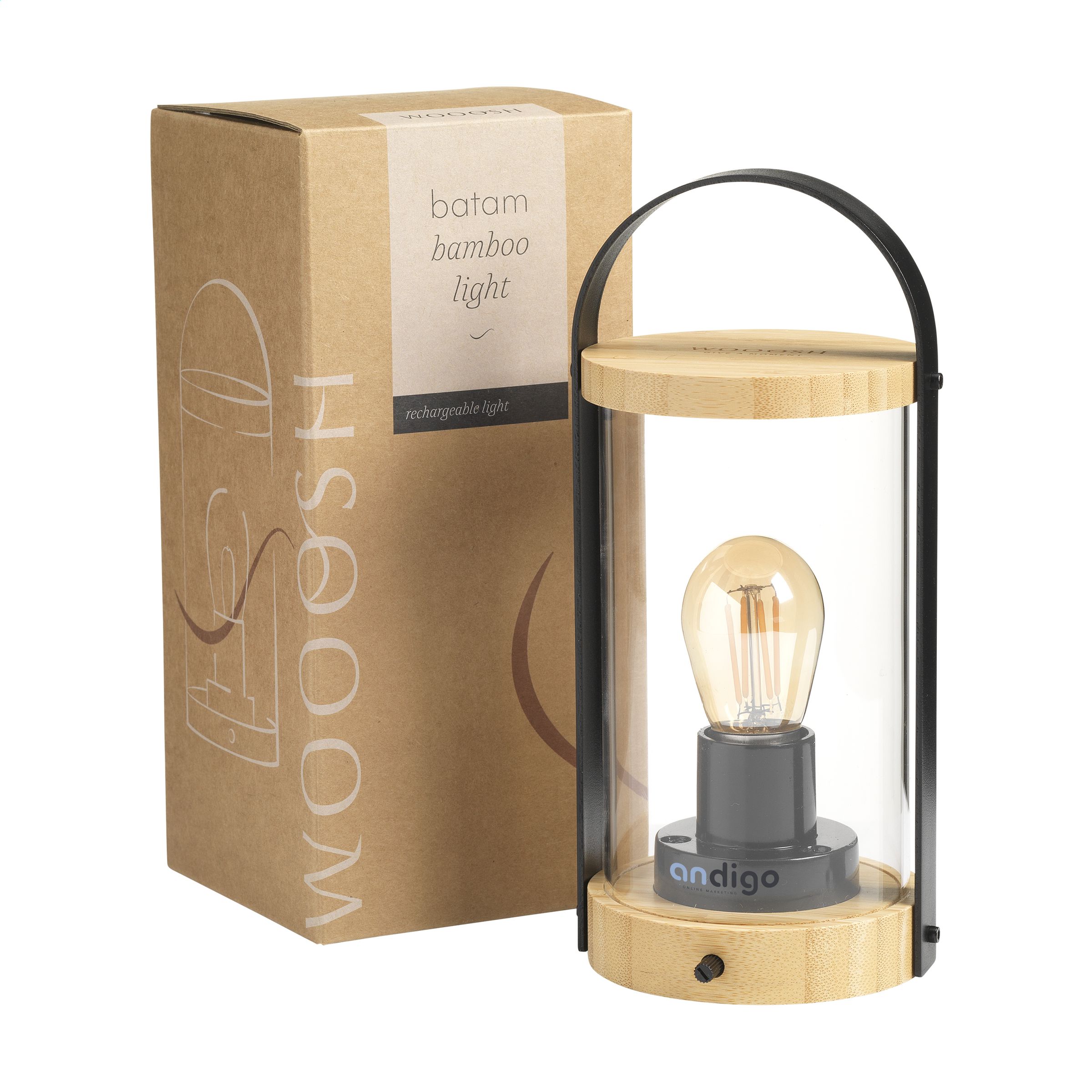 Lampe rechargeable – Bambou | Luminosité réglable | Sans fil | Pour intérieur et extérieur