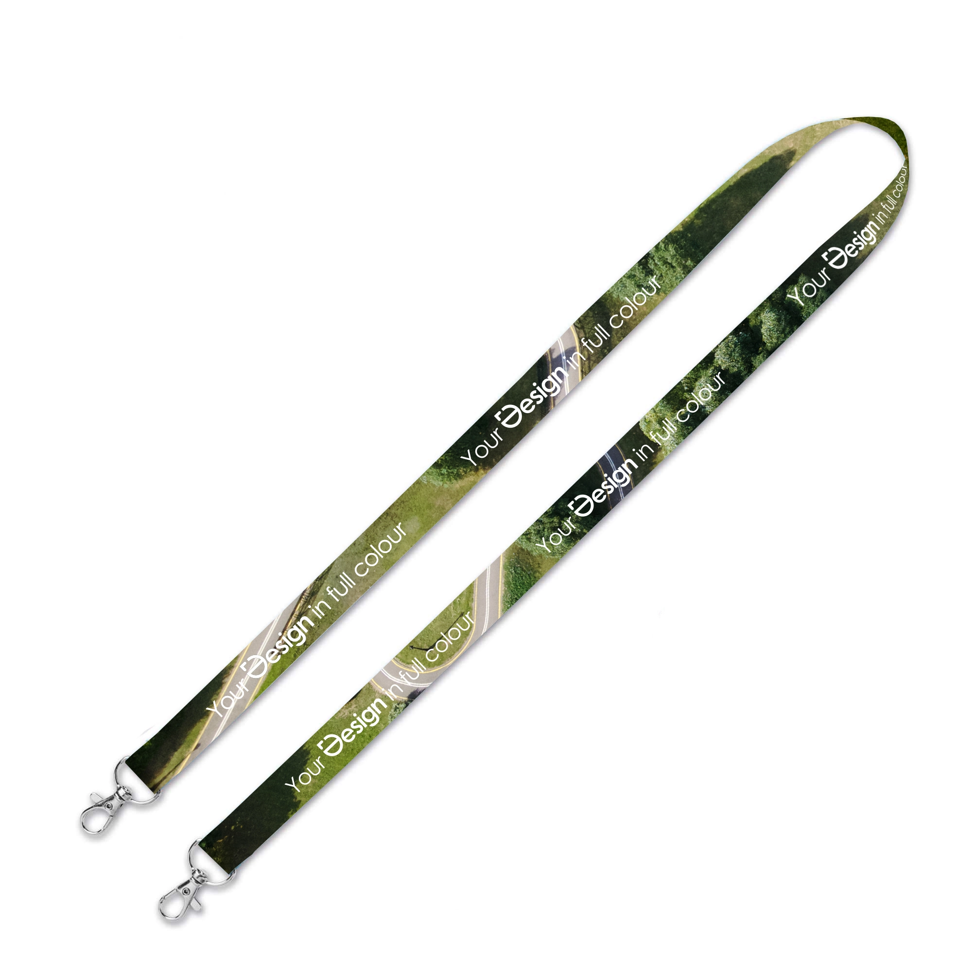 Schlüsselband Hook RPET - 20mm | Vollfarbdruck allover | 2 Karabiner