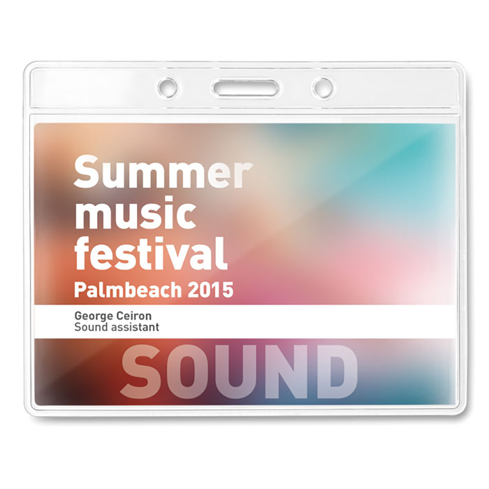 Pasjeshouder Isa - Liggend formaat | Transparant | 10 x 8 cm | Tampondruk