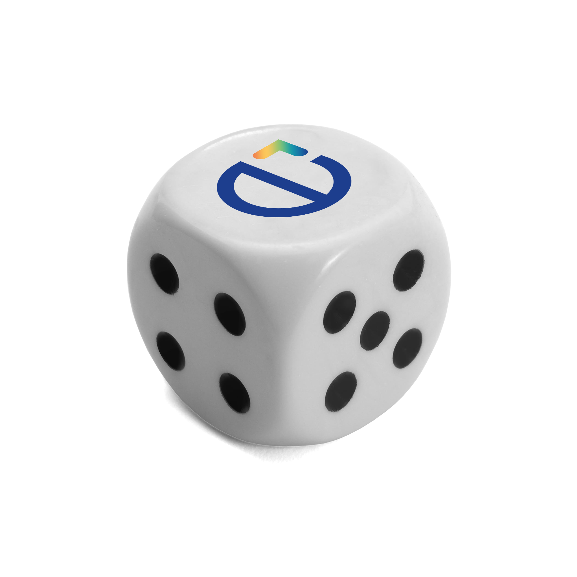 Weiße & schwarze Würfel – 16 mm | Kunststoff | Eine bedruckte Seite