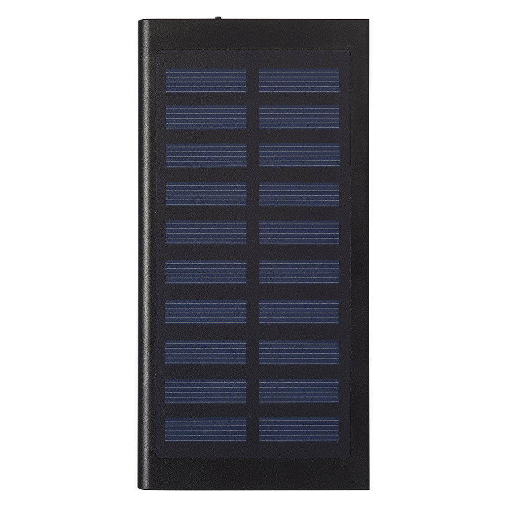 Batterie solaire – 8000 mAh | Aluminium | Double USB | Lampe LED