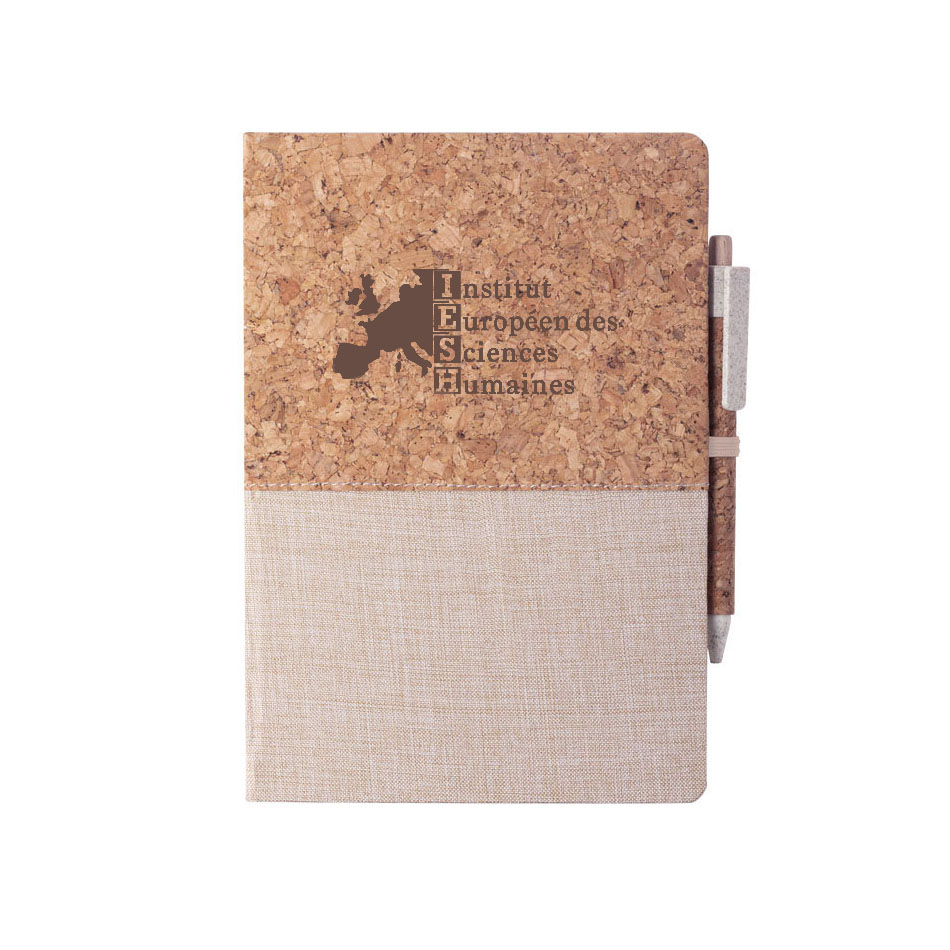 Carnet - A5 | Liège et paille de blé | Incl. stylo à bille