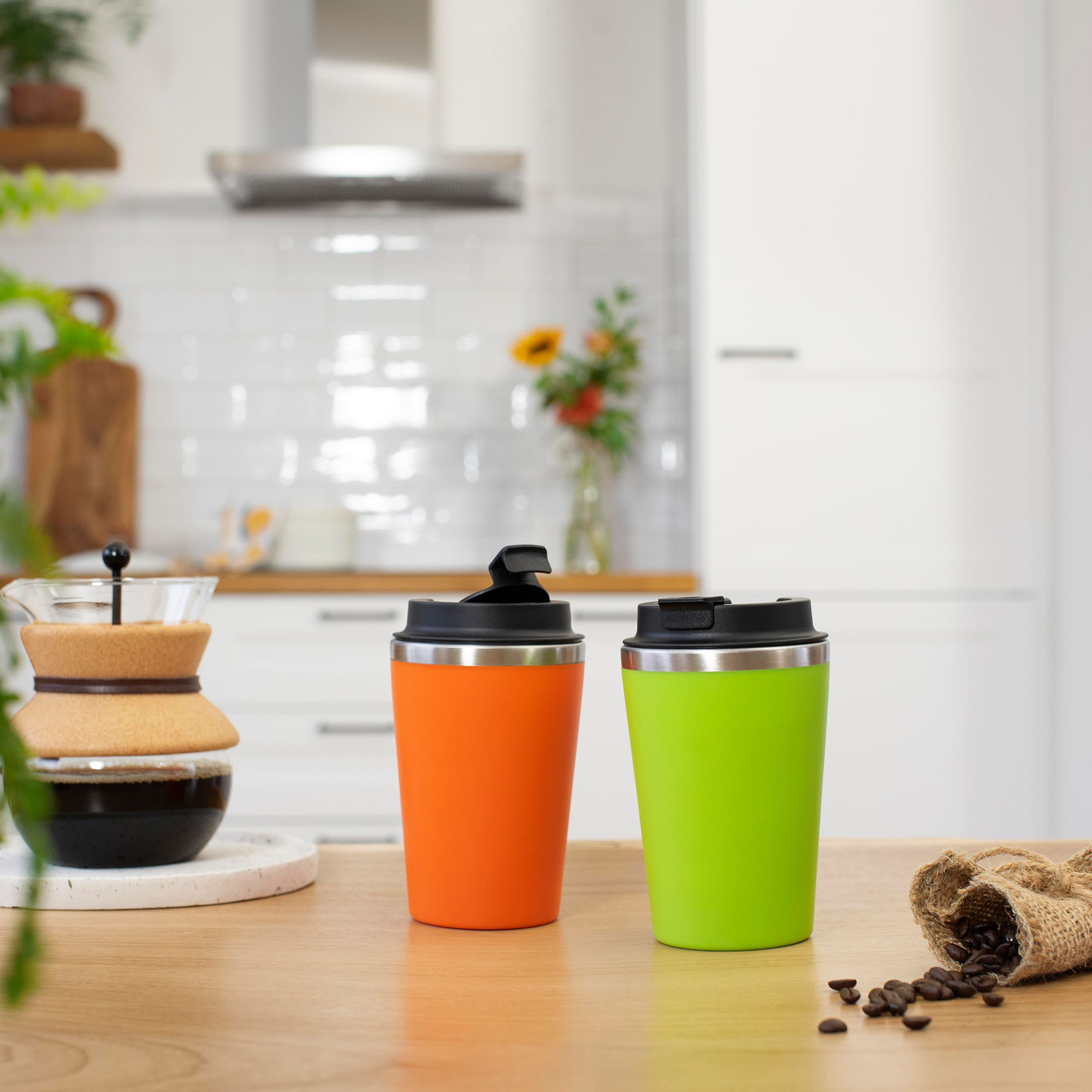 Gobelet de Voyage | Inox et PP | 350 ml | Plusieurs Couleurs