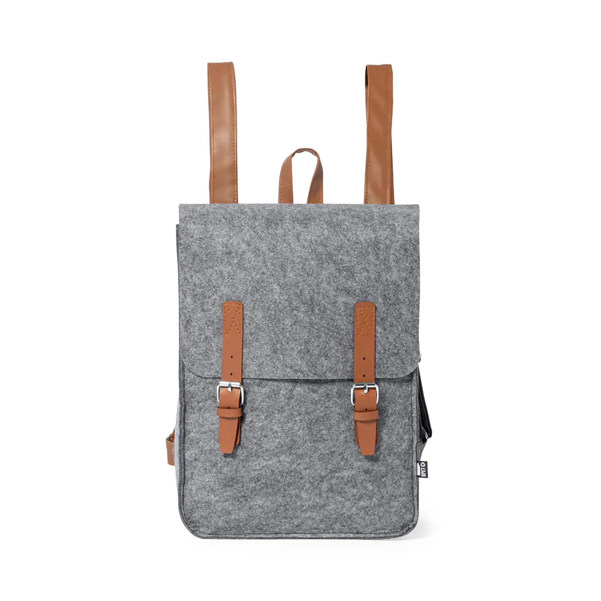 Rucksack aus RPET-Filz – PU-Riemen | Schnallenverschluss | Nature line | Recycelt