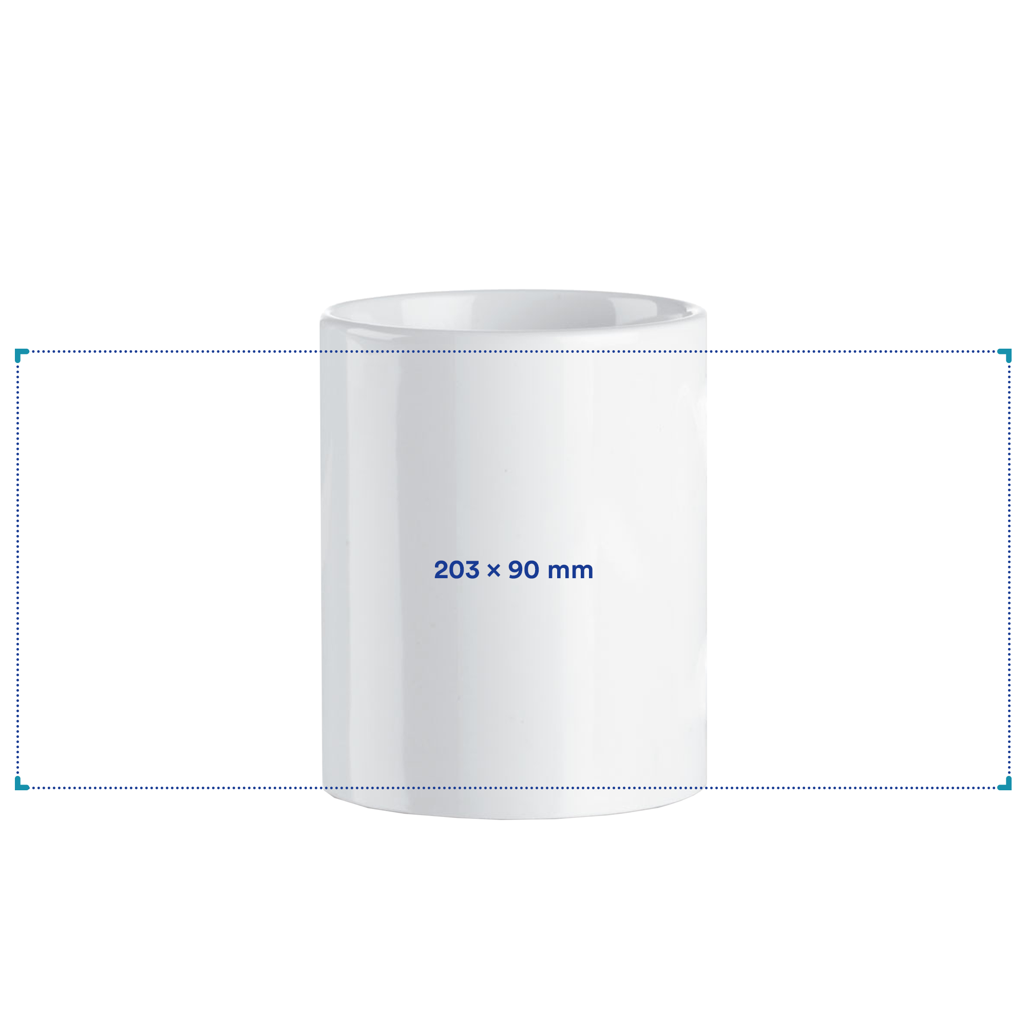Mok Thea – 350 ml | Wit | Rondom bedrukking