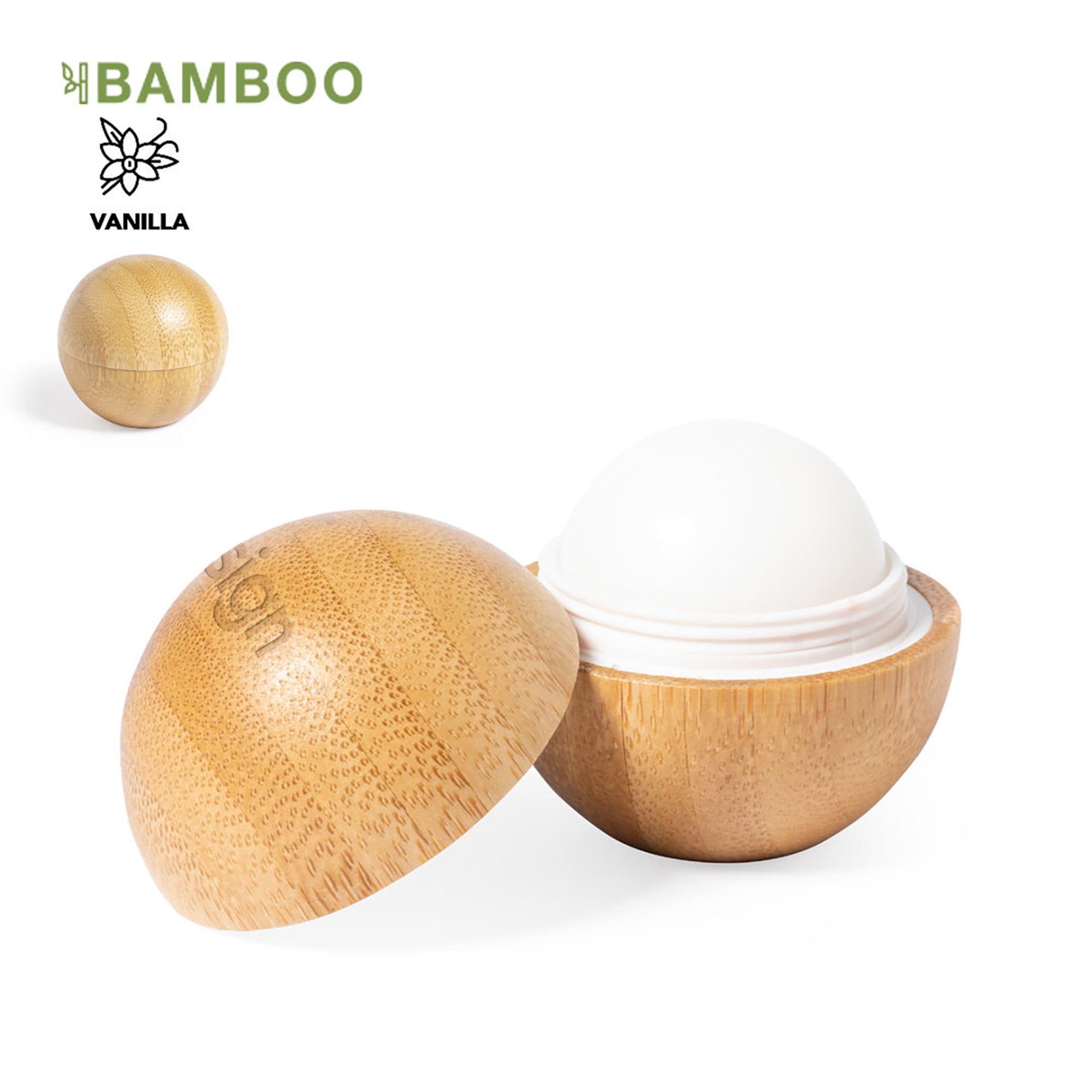 Balsamo labbra Nature – Vaniglia | Protezione SPF15 | Custodia in bambù | Tappo a vite
