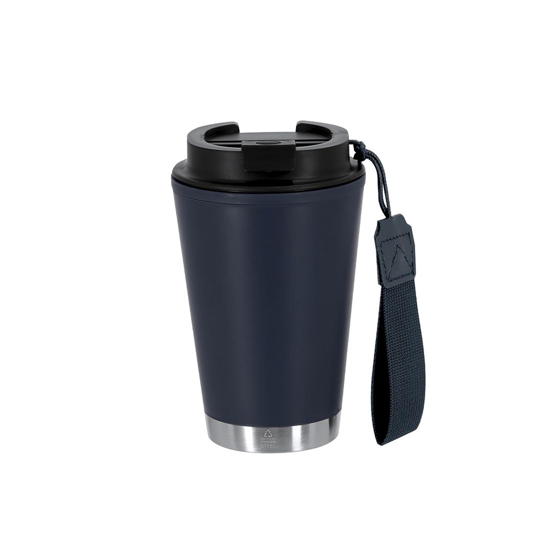 Tazza termica Noah - 300 ml | PP riciclato & acciaio | Con tracolla