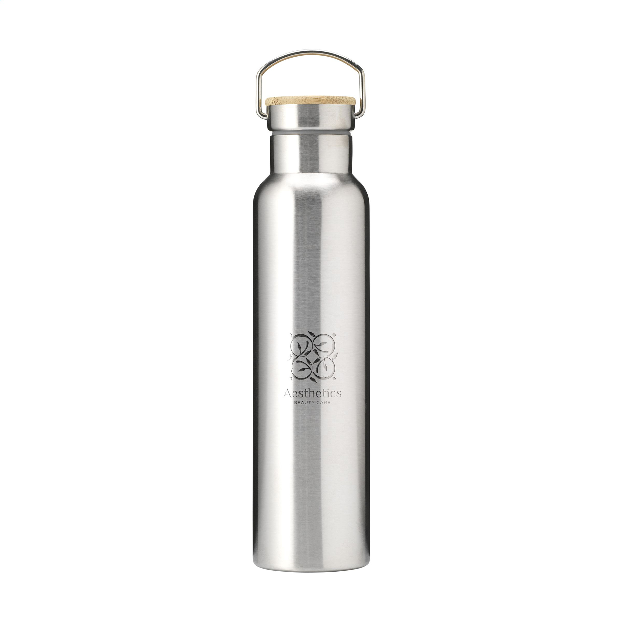 Thermosfles RVS Vintage – 750 ml | Vacuüm geïsoleerd | Schroefdop met bamboe