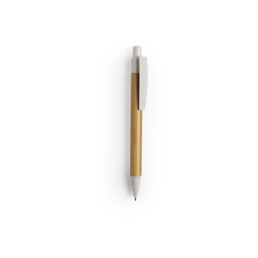 Stylo à bille | Bambou & paille de blé | Couleurs diverses | Impression jusqu'à 4 couleurs