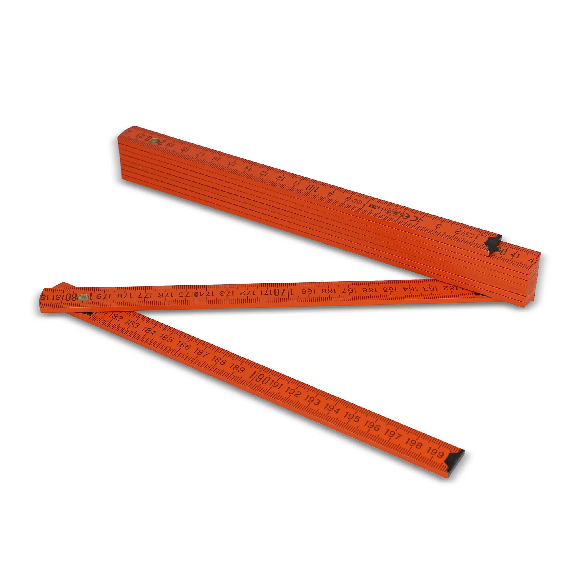 Gliedermaßstab – 2 Meter | Lackiertes Holz | 10 Glieder | Metrisch