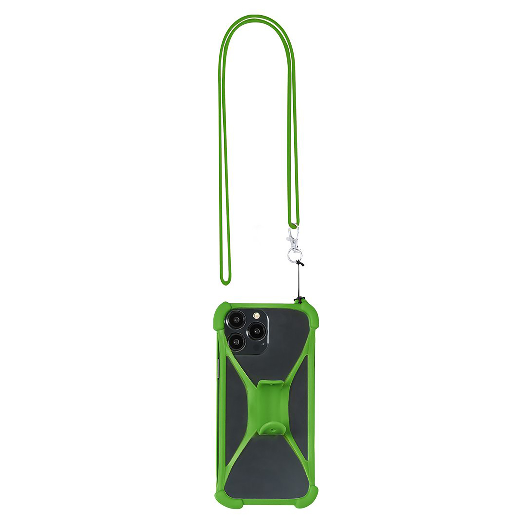 Smartphone lanyard Daan - Siliconen houder | Metalen karabijnhaak | Geïntegreerde standaard