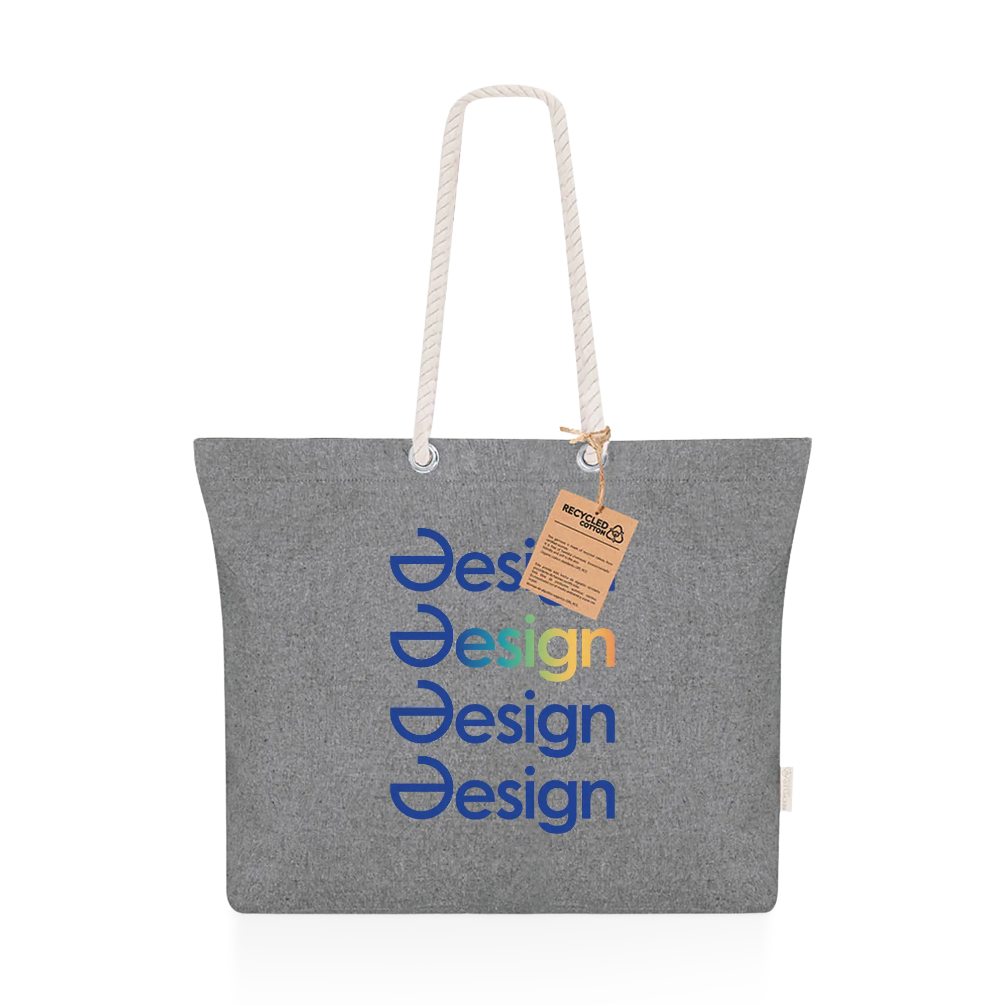 Sac – Coton recyclé | 220 g/m² | Fond plissé | Poignées tressées