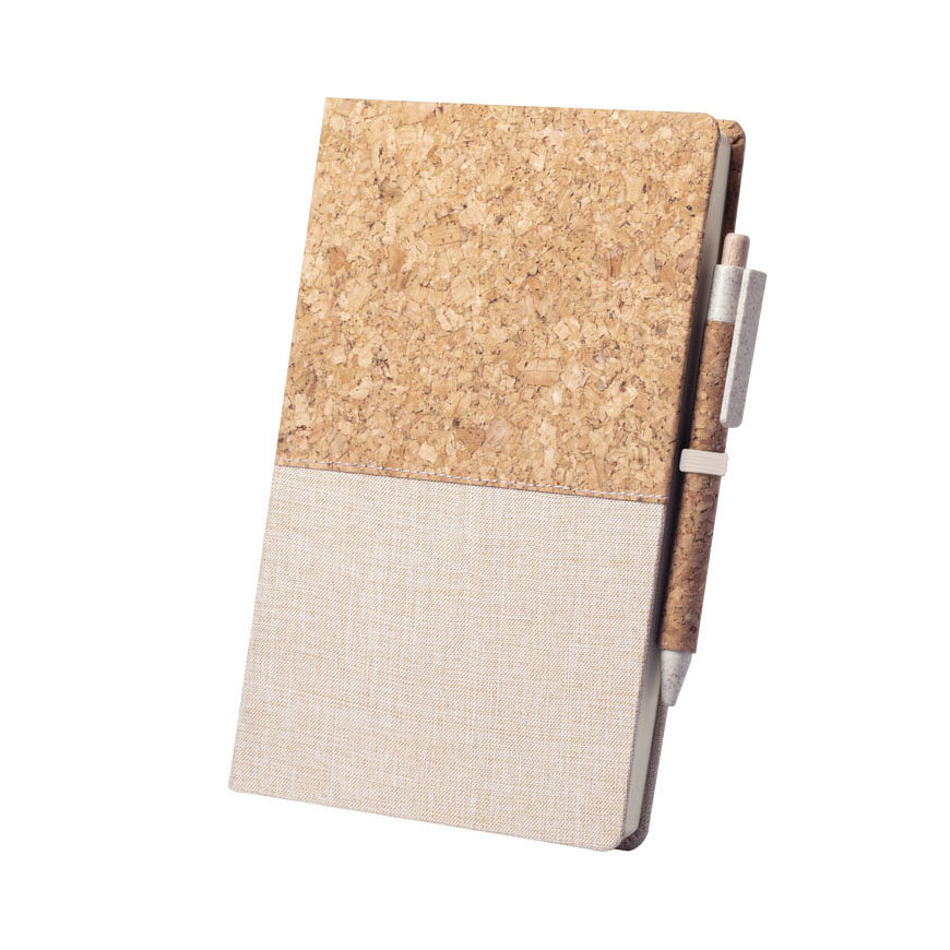Carnet - A5 | Liège et paille de blé | Incl. stylo à bille
